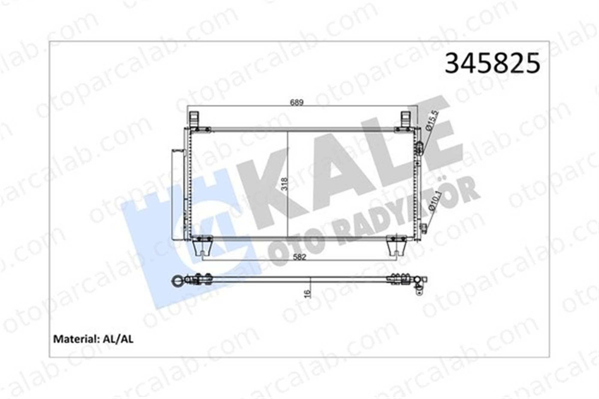 KALE 345825 Klima Radyatörü TOYOTA YARIS 8846052100