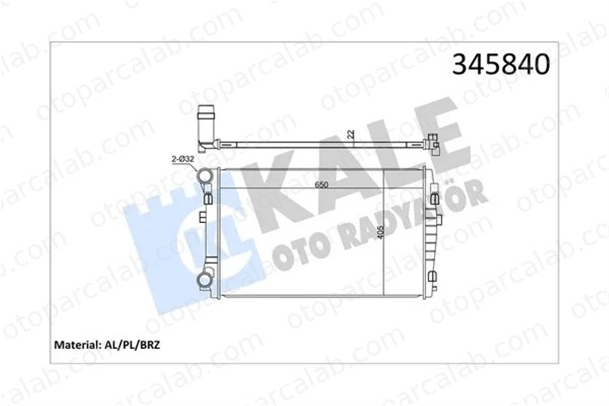 KALE 345840 Su Radyatörü AUDI A3 Sportback A3 Limousine 5Q0121251EM 5Q0121251ER