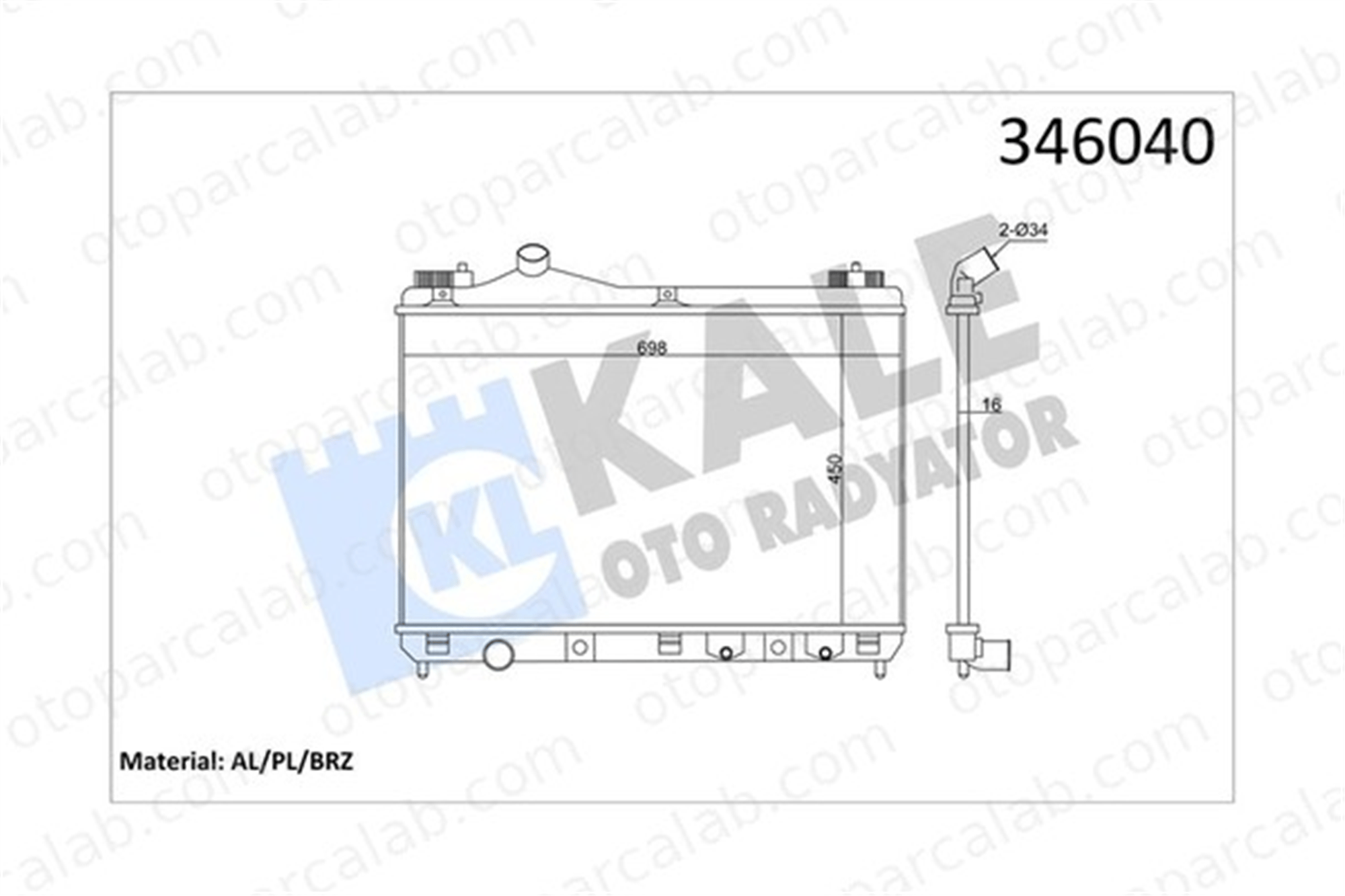 KALE 346040 Su Radyatörü SUZUKI GRAND VITARA II 346040 1770067J00