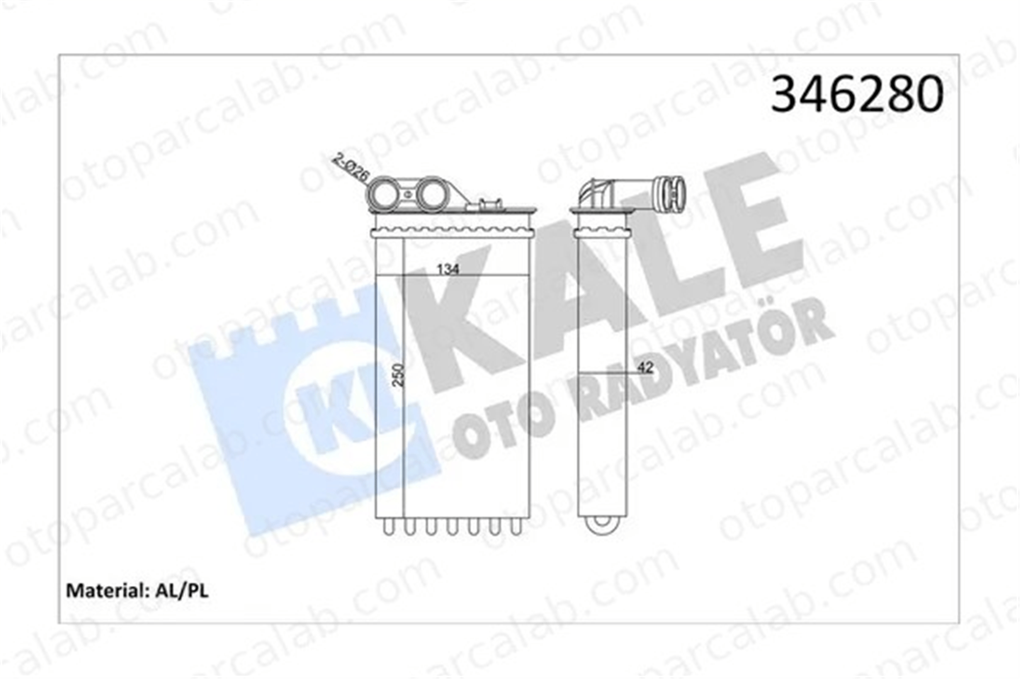 KALE 346280 Kalorifer Radyatörü CITROËN C4 I C4 Coupe 6448N5