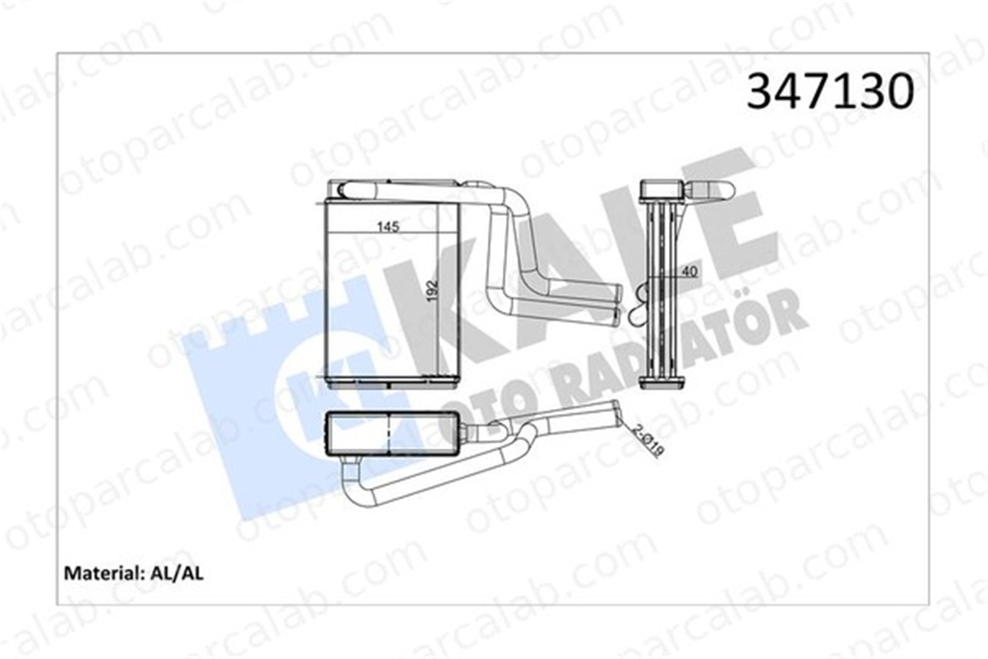 KALE 347130 Kalorifer Radyatörü FORD MONDEO III MONDEO III Sedan 1S7H18476AA 93BW18476AA