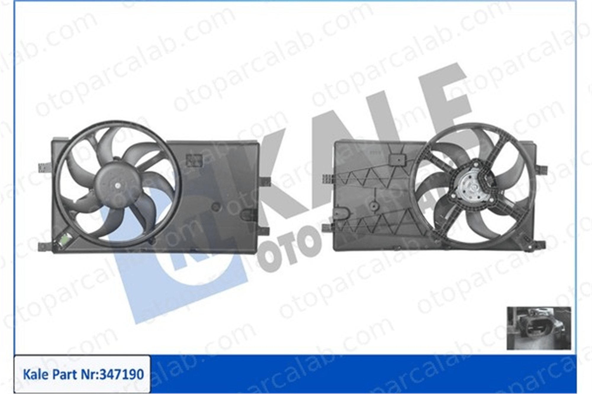 KALE 347190 Radyatör Fan ve Motoru FIAT FIORINO Kasa/büyük limuzin QUBO 1616307580 1253Q9