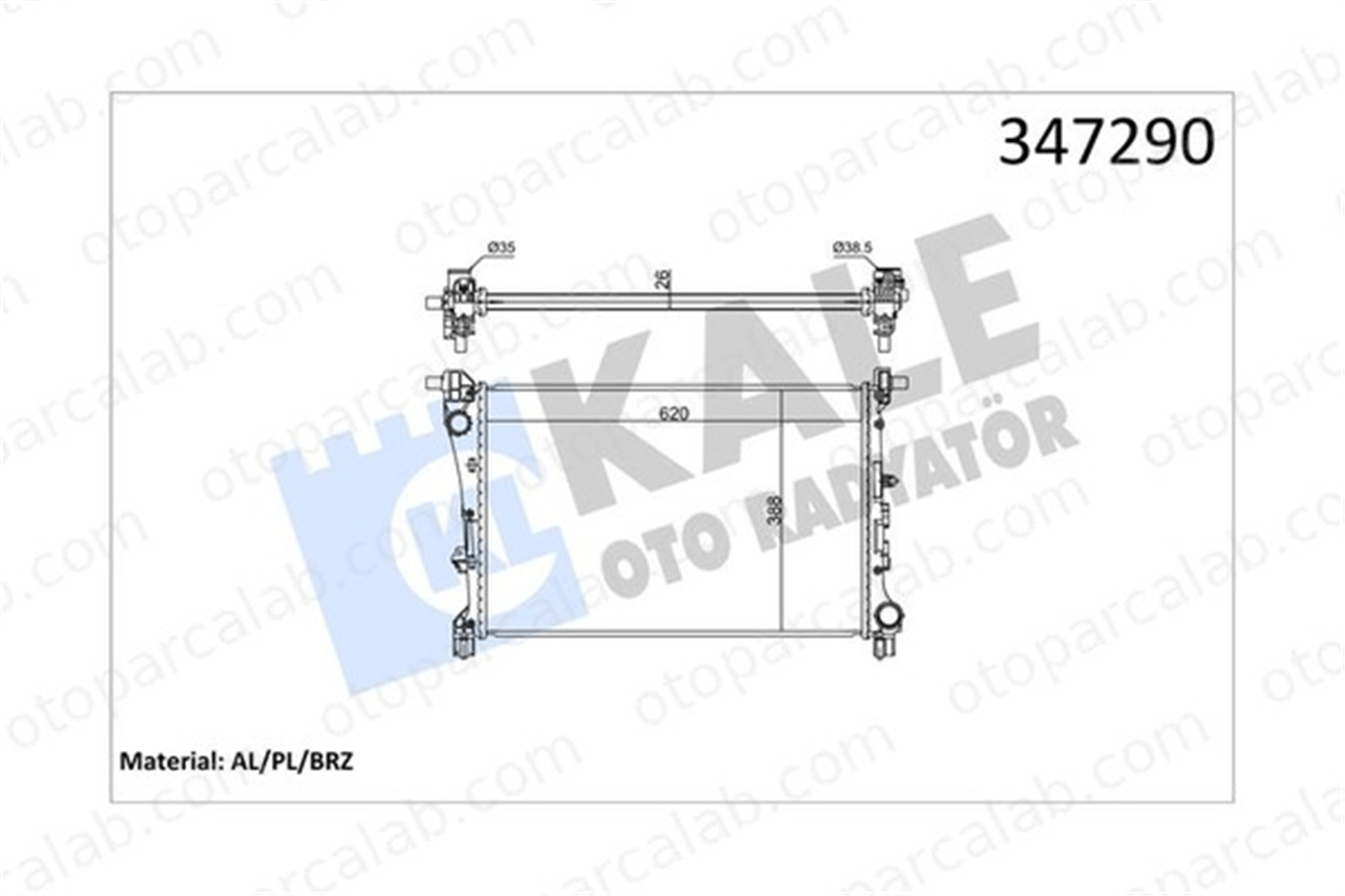 KALE 347290 Su Radyatörü FIAT TIPO Hatchback TIPO Station wagon 347290 52015584