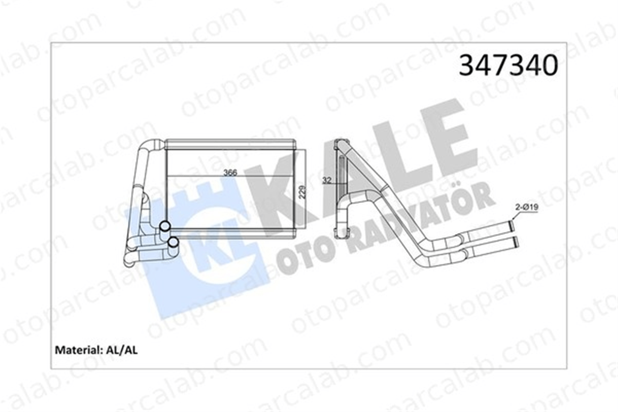 KALE 347340 Kalorifer Radyatörü HYUNDAI ix35 KIA SPORTAGE III 971382Y000