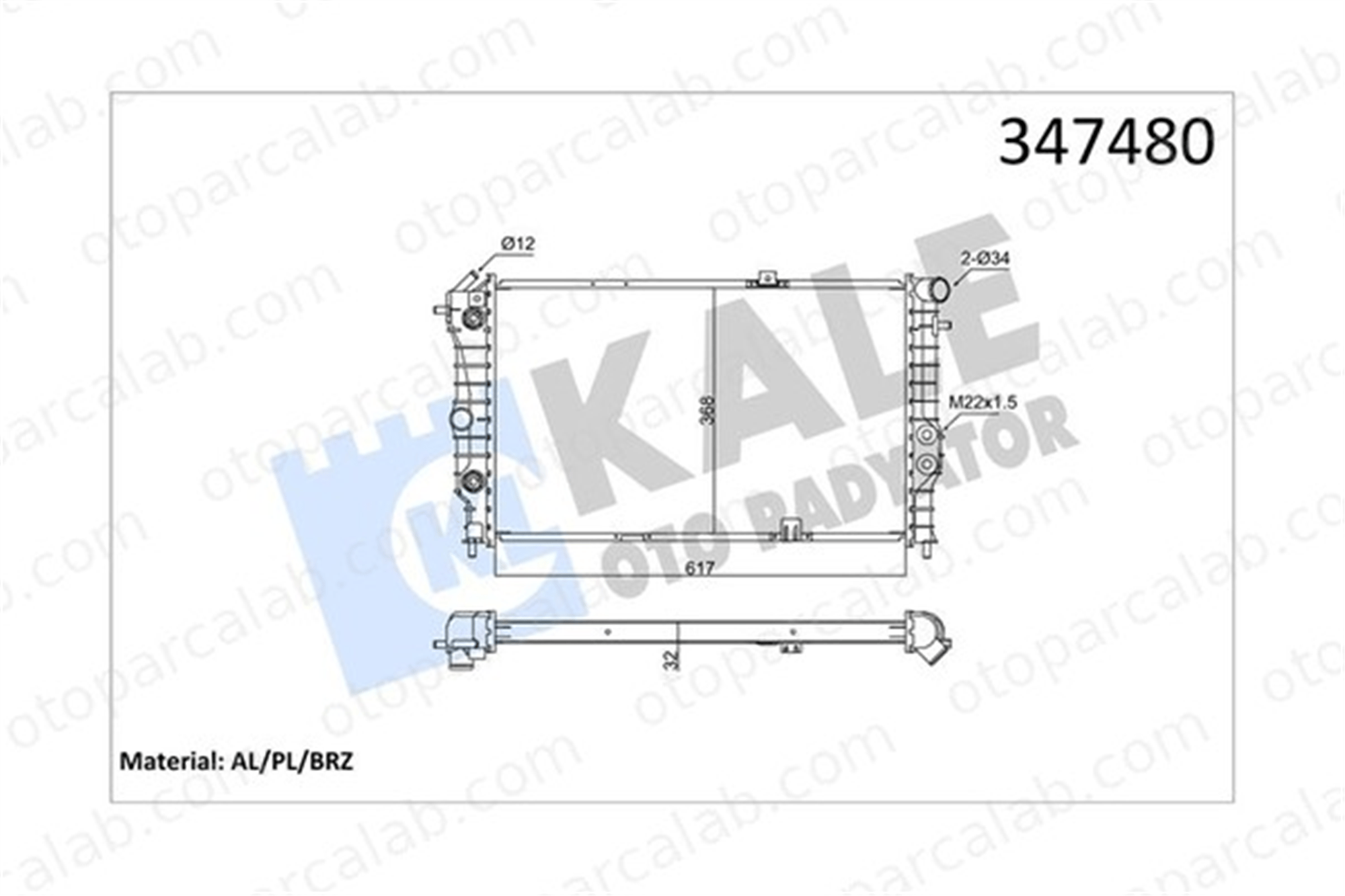 KALE 347480 Su Radyatörü OPEL VECTRA A VECTRA A Hatchback 347480 3096385