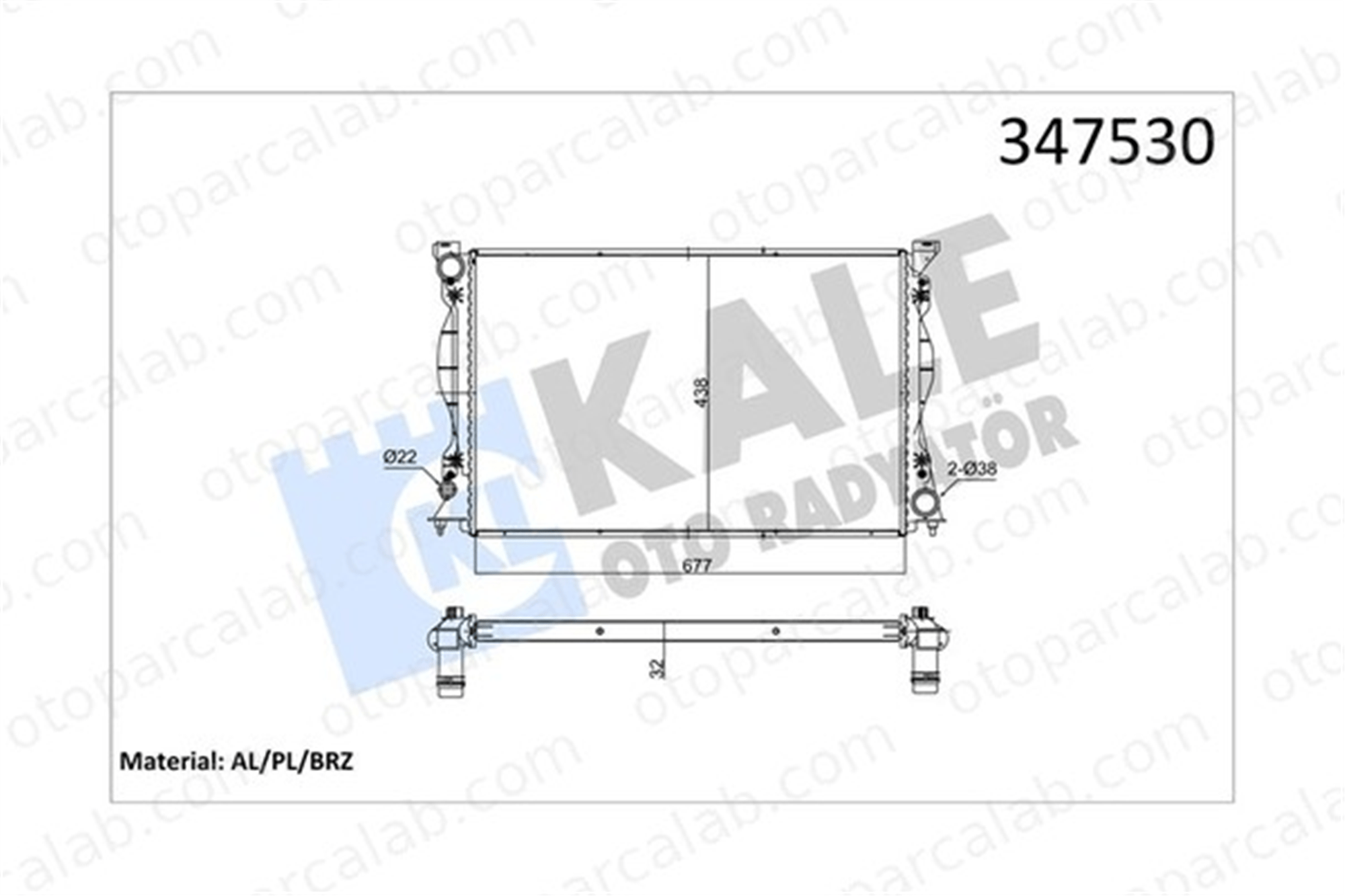 KALE 347530 Su Radyatörü AUDI A6 C6 Avant A6 C6 347530 4F0121251L