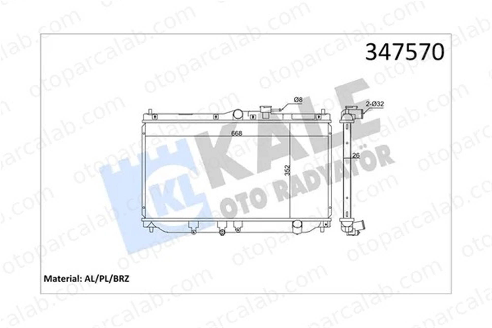 KALE 347570 Su Radyatörü HONDA ACCORD IV Aerodeck ROVER 600 I 347570 19010PT1003