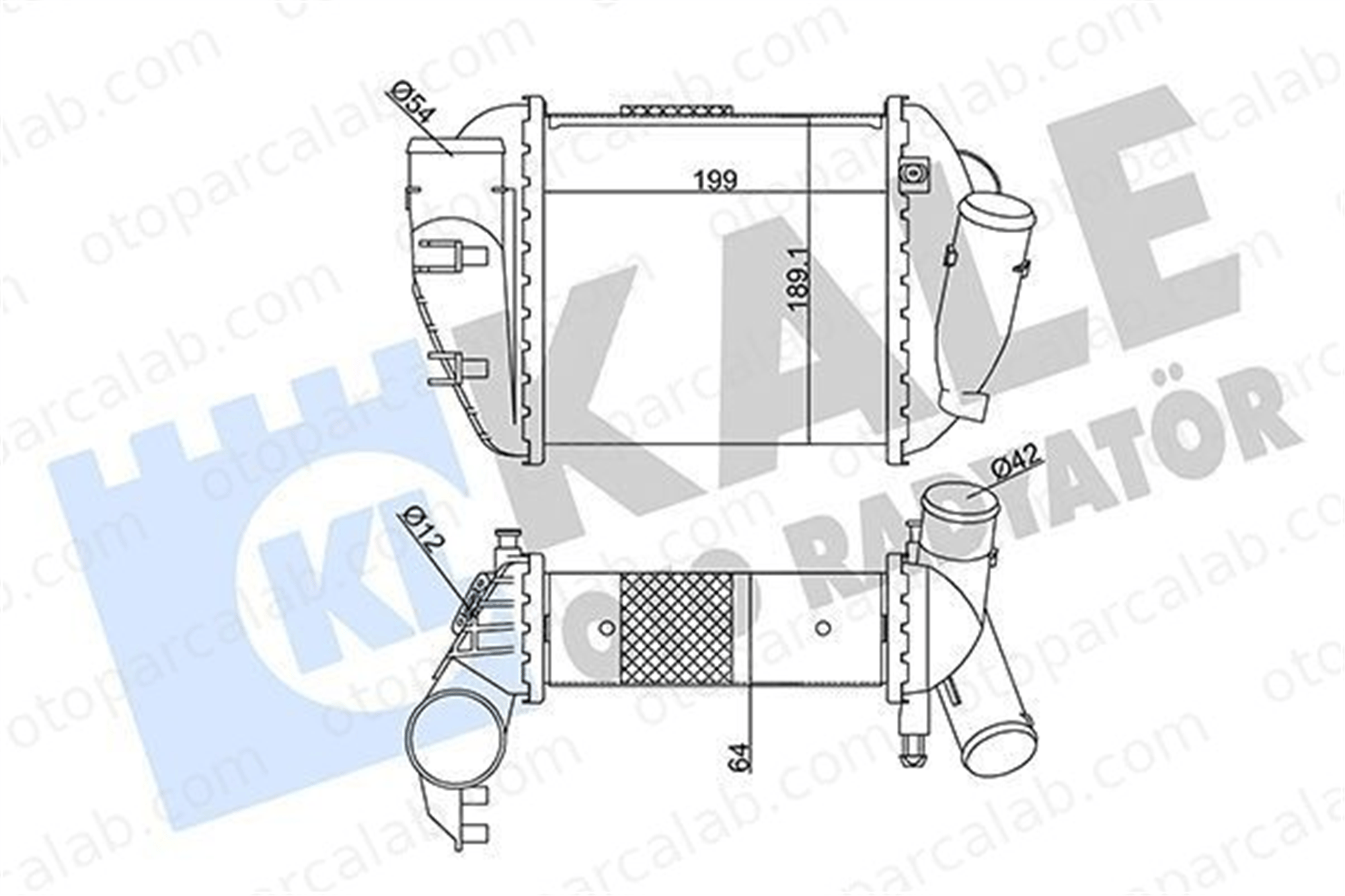 KALE 352390 Turbo Radyatörü AUDI A4 B6 A4 B6 Avant 8E0145805P 8E0145805G