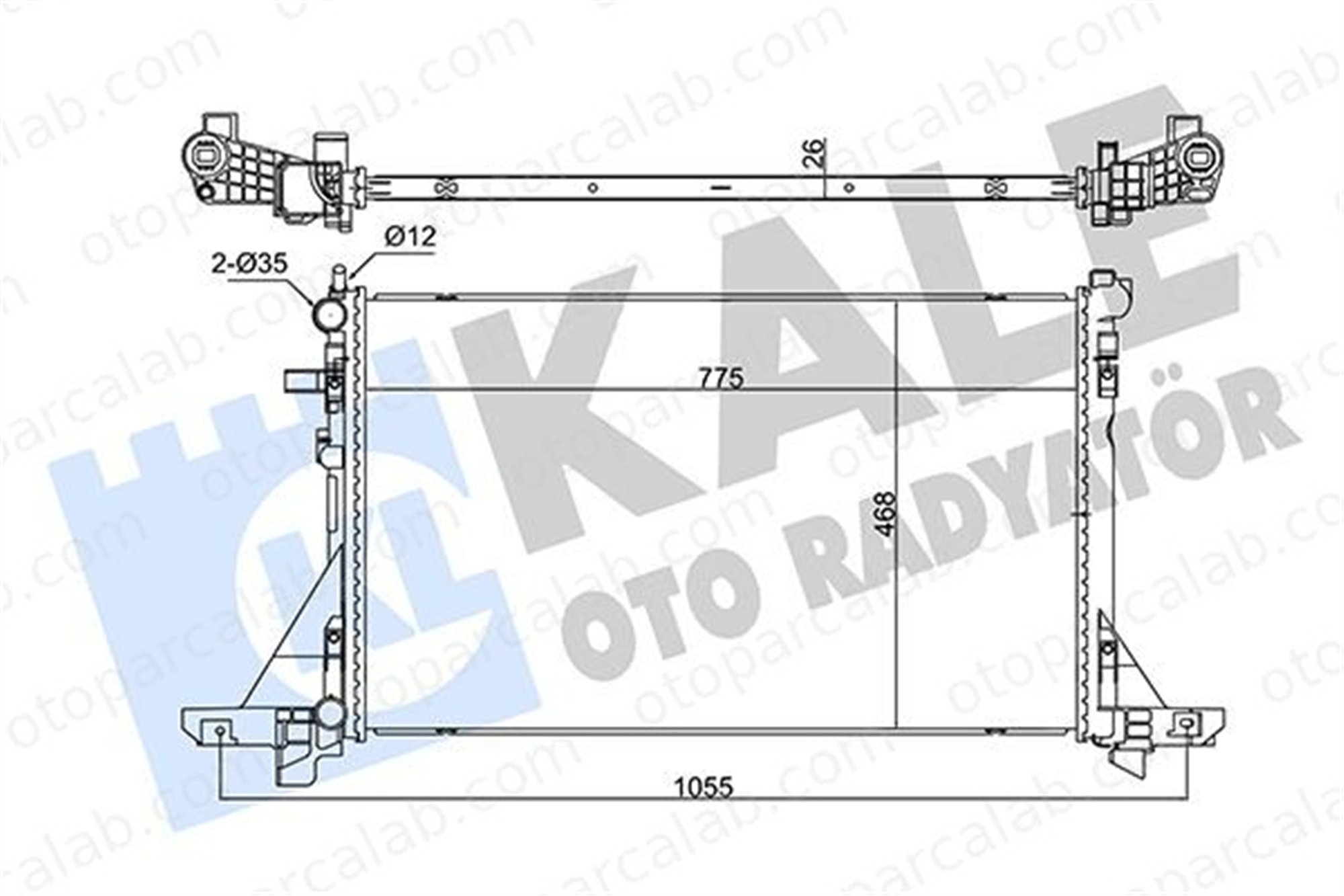 KALE 355815 Su Radyatörü NISSAN NV400 Panelvan/Van NV400 Platform şasi 355815 2140000Q2A