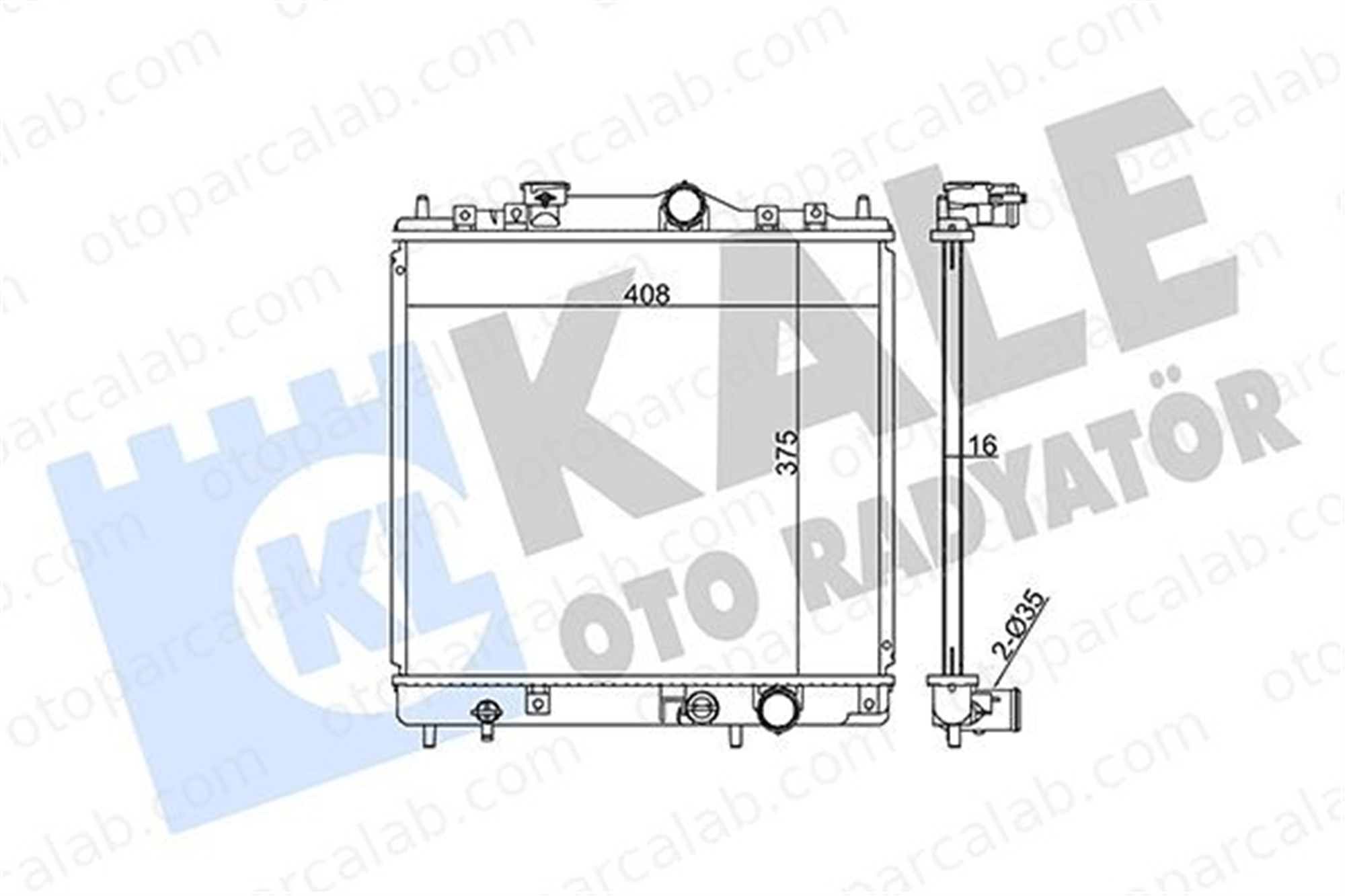 KALE 362500 Su Radyatörü MITSUBISHI COLT IV PROTON WIRA MB660596 DMX102070