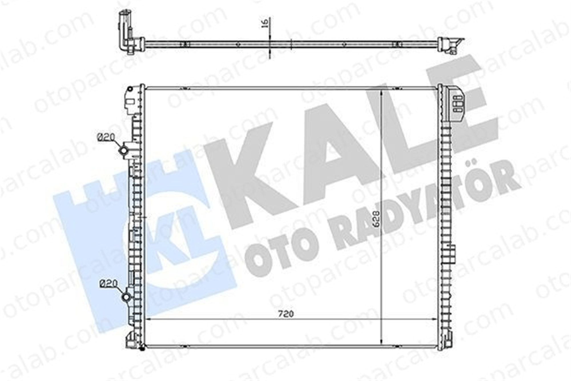 KALE 363585 Turbo Radyatörü VW CRAFTER Panelvan/Van CRAFTER Platform şasi 2N0121212B