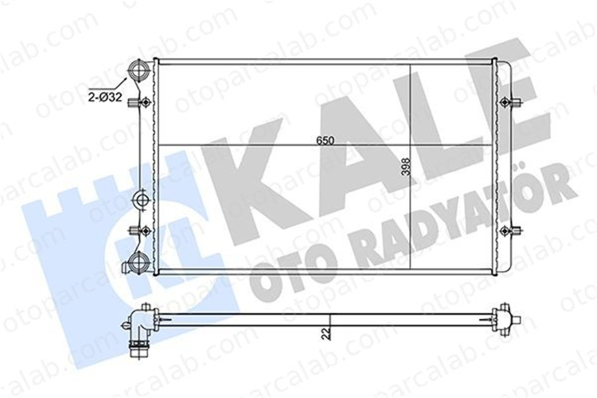 KALE 366400 Su Radyatörü VW BORA I GOLF IV 366400 1J0121253AD
