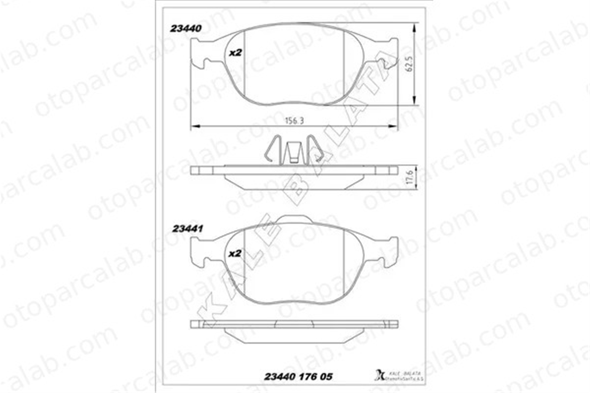 KALE BALATA 23440 176 05 ANS KD13 Fren Disk Balata Ön FORD FIESTA IV PUMA 2T1J2K021AA 2T142K021A2C
