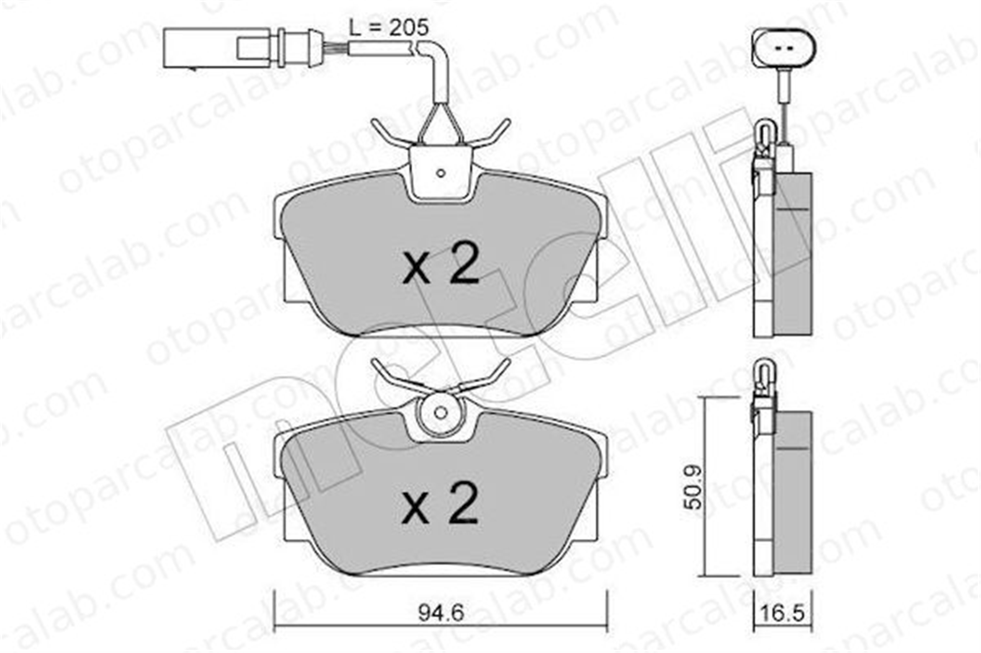 KALE BALATA 23446 165 25 Fren Disk Balata Arka VW TRANSPORTER T4 Minibüs/Otobüs TRANSPORTER T4 Panelvan/Van 7D0698451B 7D0698451F