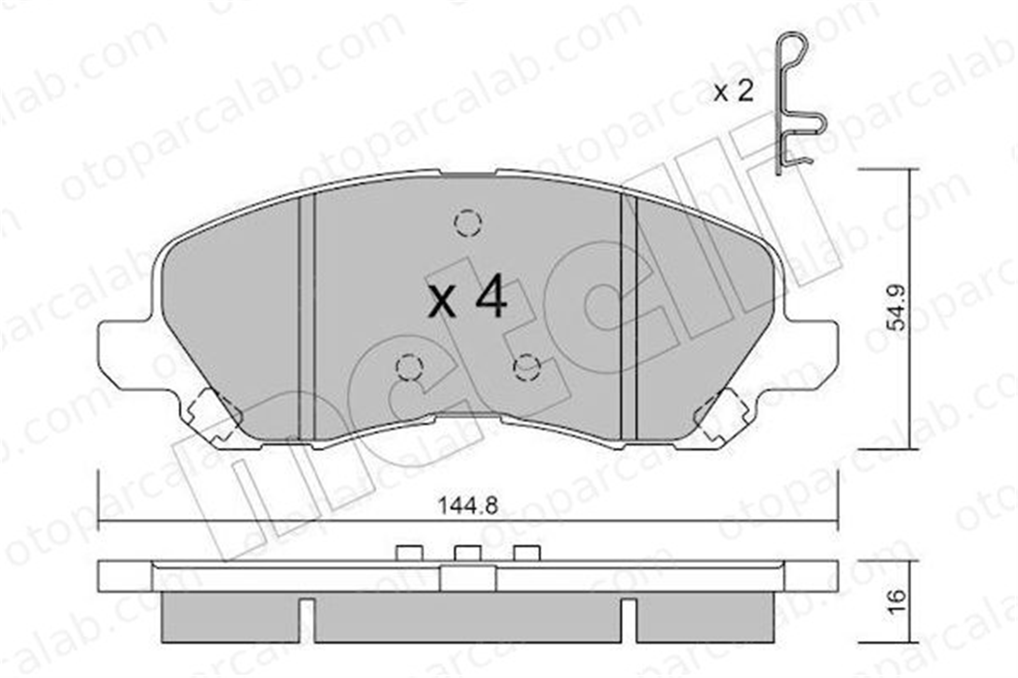 KALE BALATA 23584 160 14 KD13 Fren Disk Balata Ön MITSUBISHI ASX LANCER VIII Sportback 5191231AA 68035576AA