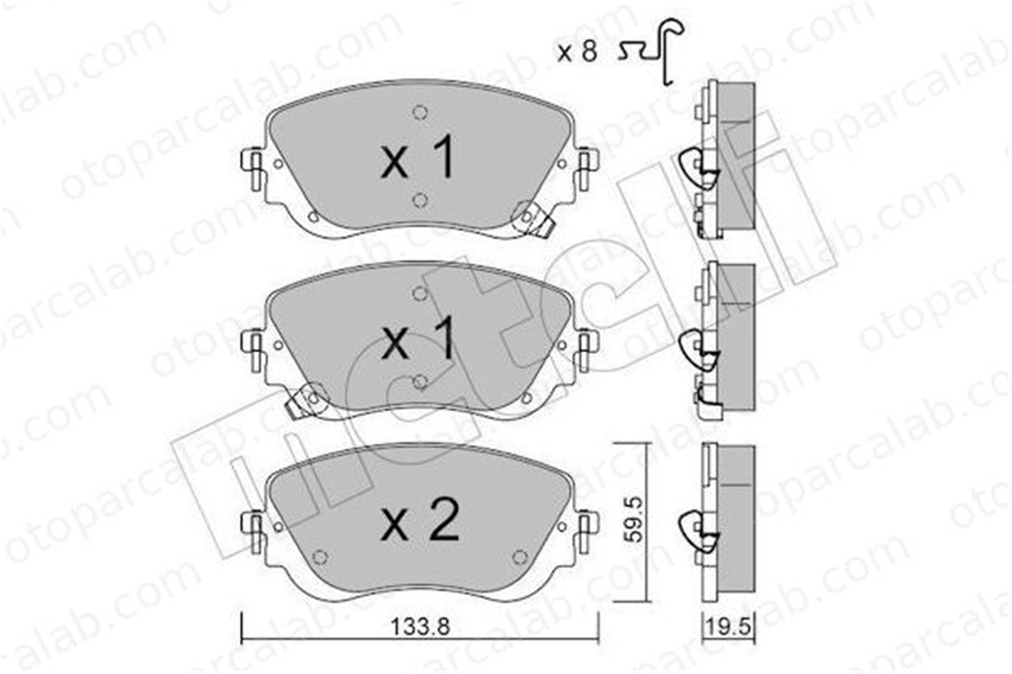 KALE BALATA 26451 195 25 Fren Disk Balata Ön FIAT TIPO Hatchback TIPO Sedan 77368941