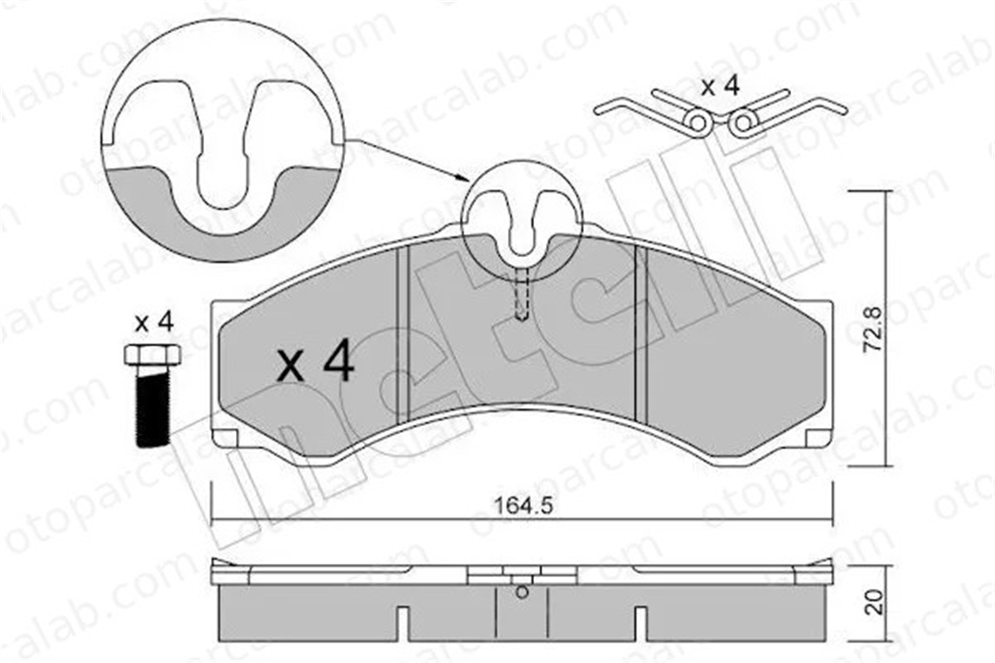 KALE BALATA 29076 200 14 ANS KD20 Fren Disk Balata Ön MERCEDES-BENZ SPRINTER 4-t Panelvan/Van SPRINTER 4-t Platform şasi A0024204120 24204120