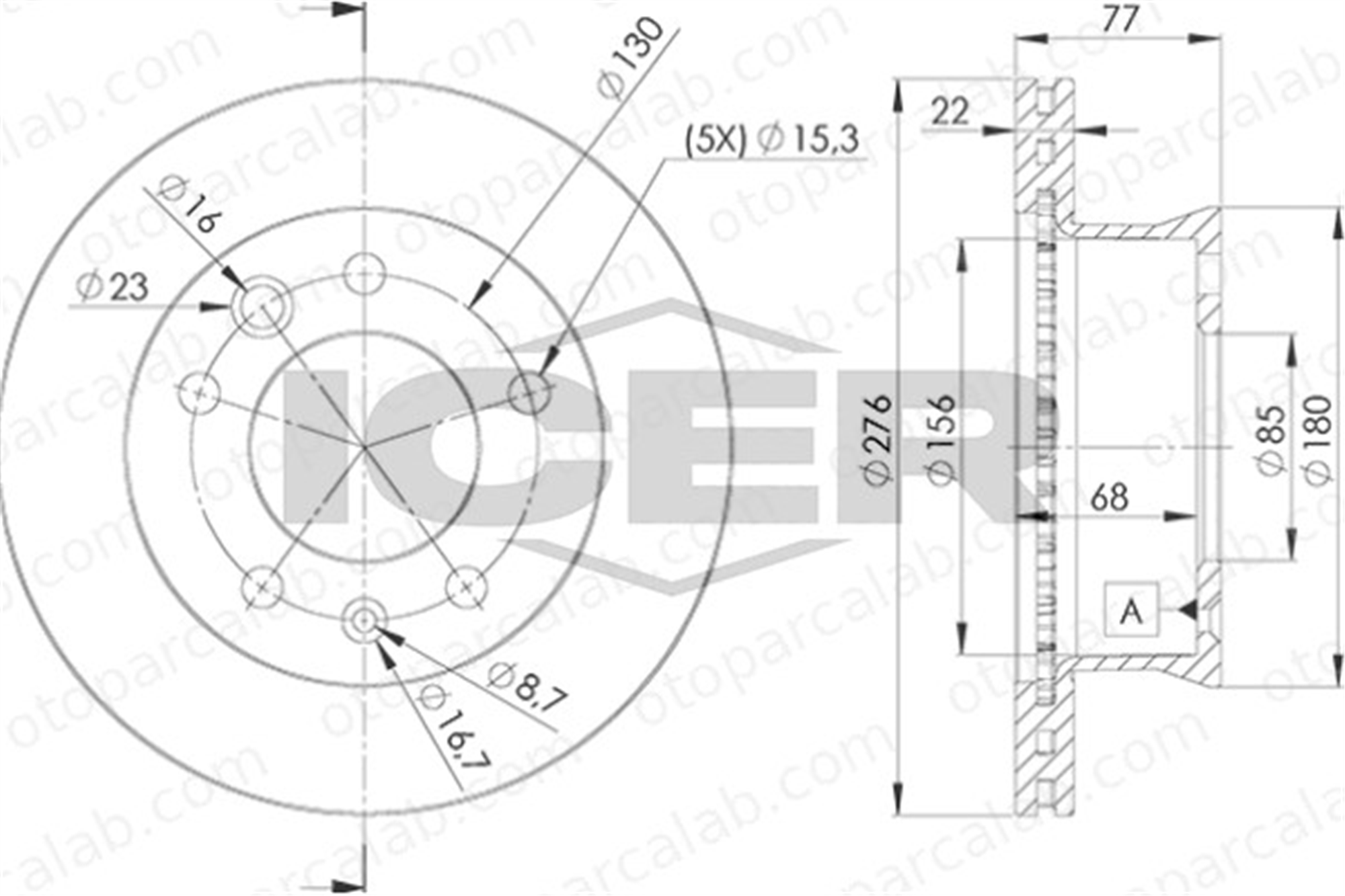 KALE BALATA TFD00021 Fren Disk Ayna Ön Sağ ve Sol MERCEDES-BENZ SPRINTER 4-t Panelvan/Van SPRINTER 3-t Panelvan/Van 2D0615301A K05104561AB