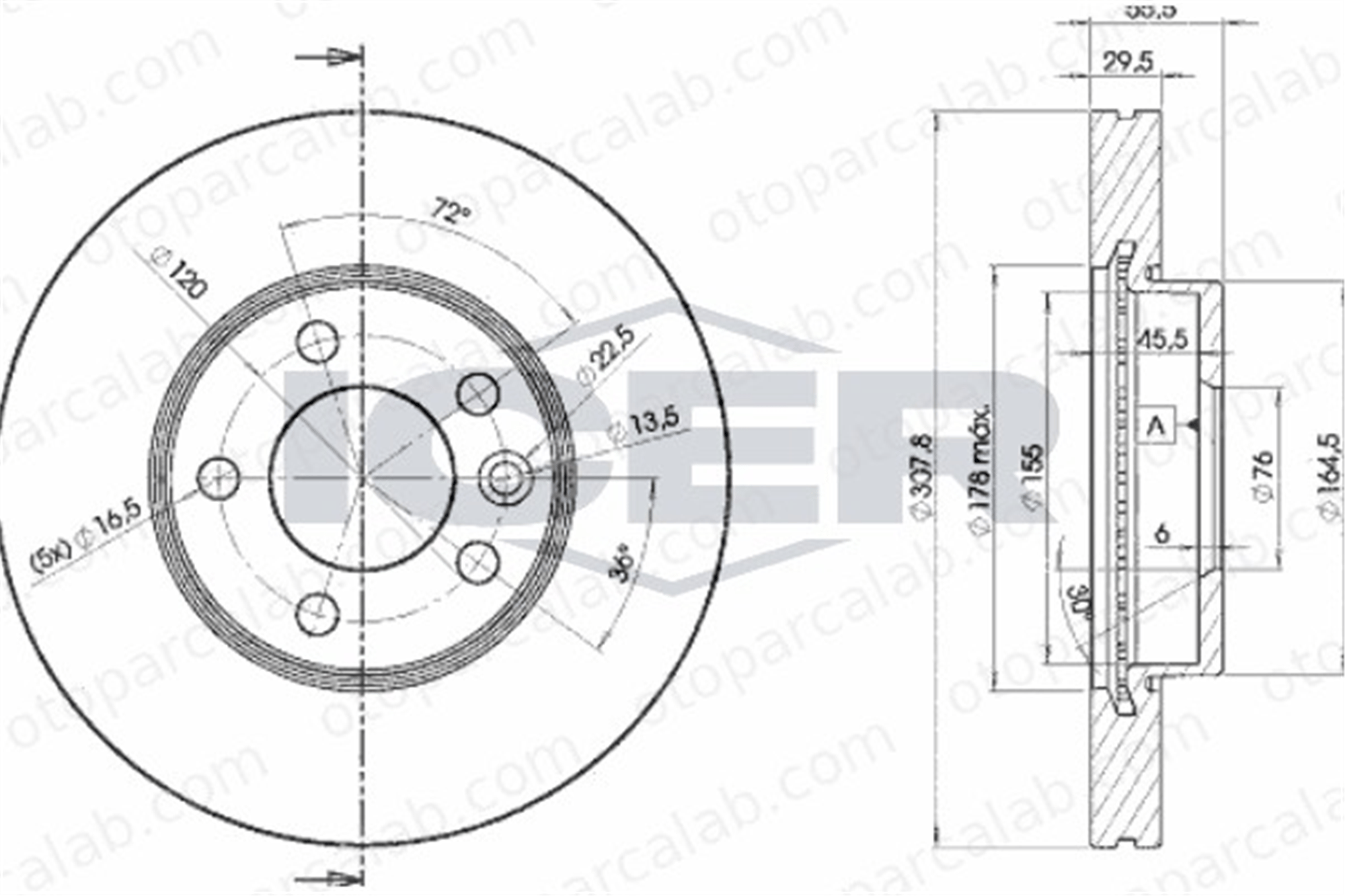 KALE BALATA TFD00117 Fren Disk Ayna Ön Sağ ve Sol VW TRANSPORTER T5 Minibüs/Otobüs TRANSPORTER T5 Panelvan/Van 7H0615301D JZW615301E