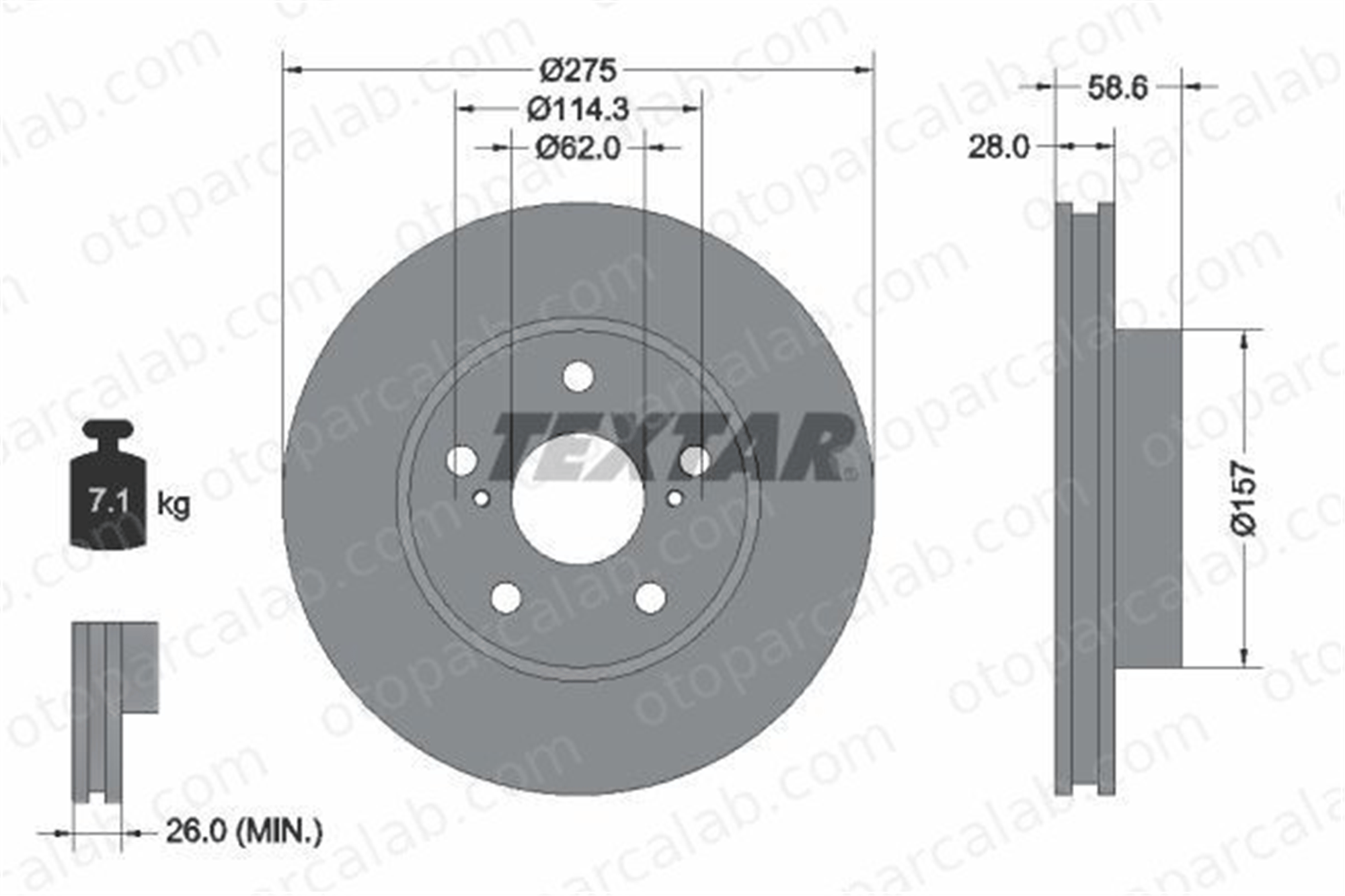 KALE BALATA TFD00128 Fren Disk Ayna Ön Sağ ve Sol TOYOTA HILUX VIII Pick-up 435120K120 435100K130
