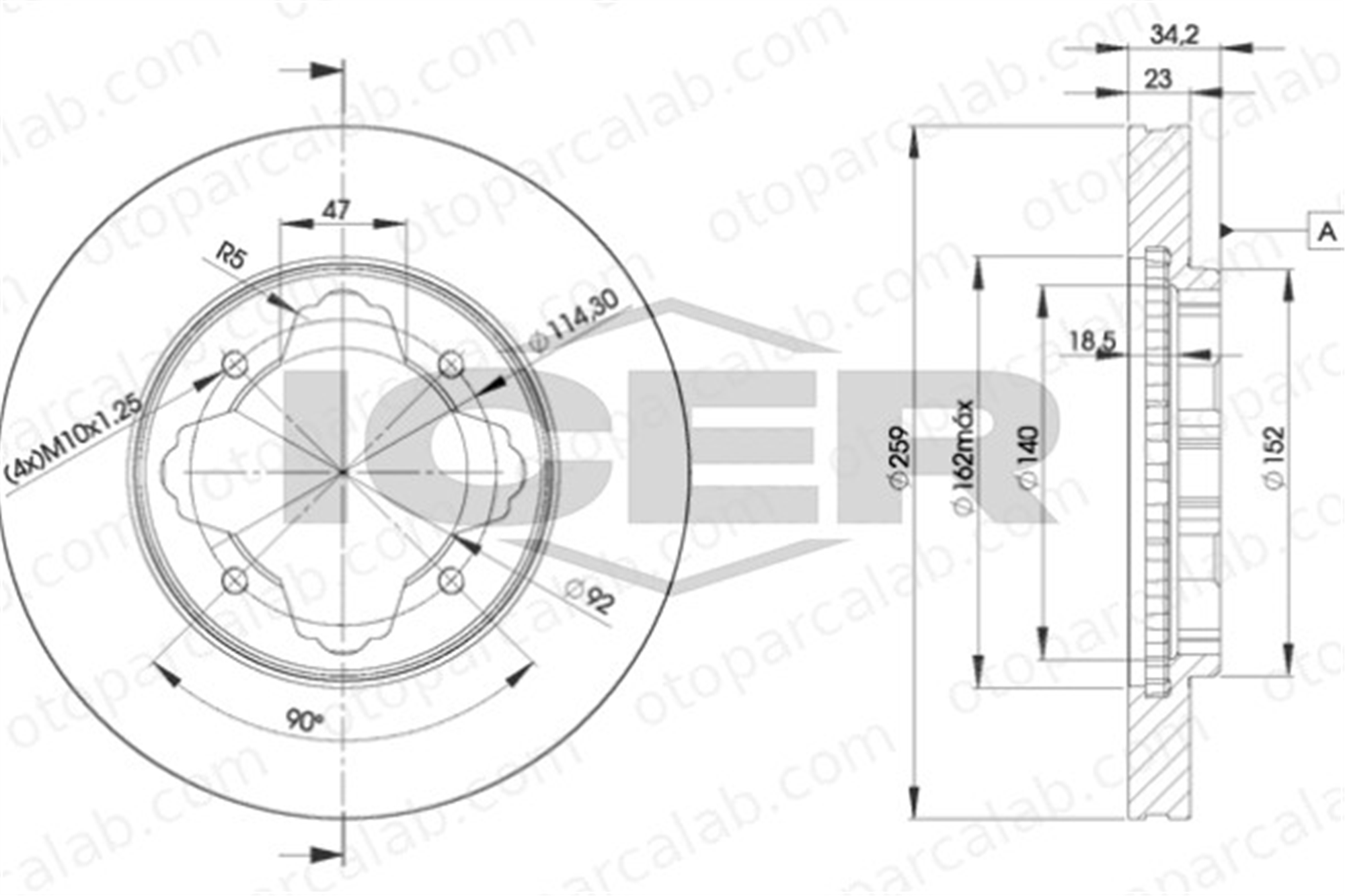 KALE BALATA TFD00222 Fren Disk Ayna Ön Sağ ve Sol ROVER 600 I CITROËN AXEL 45251SM4000 45251SM4010