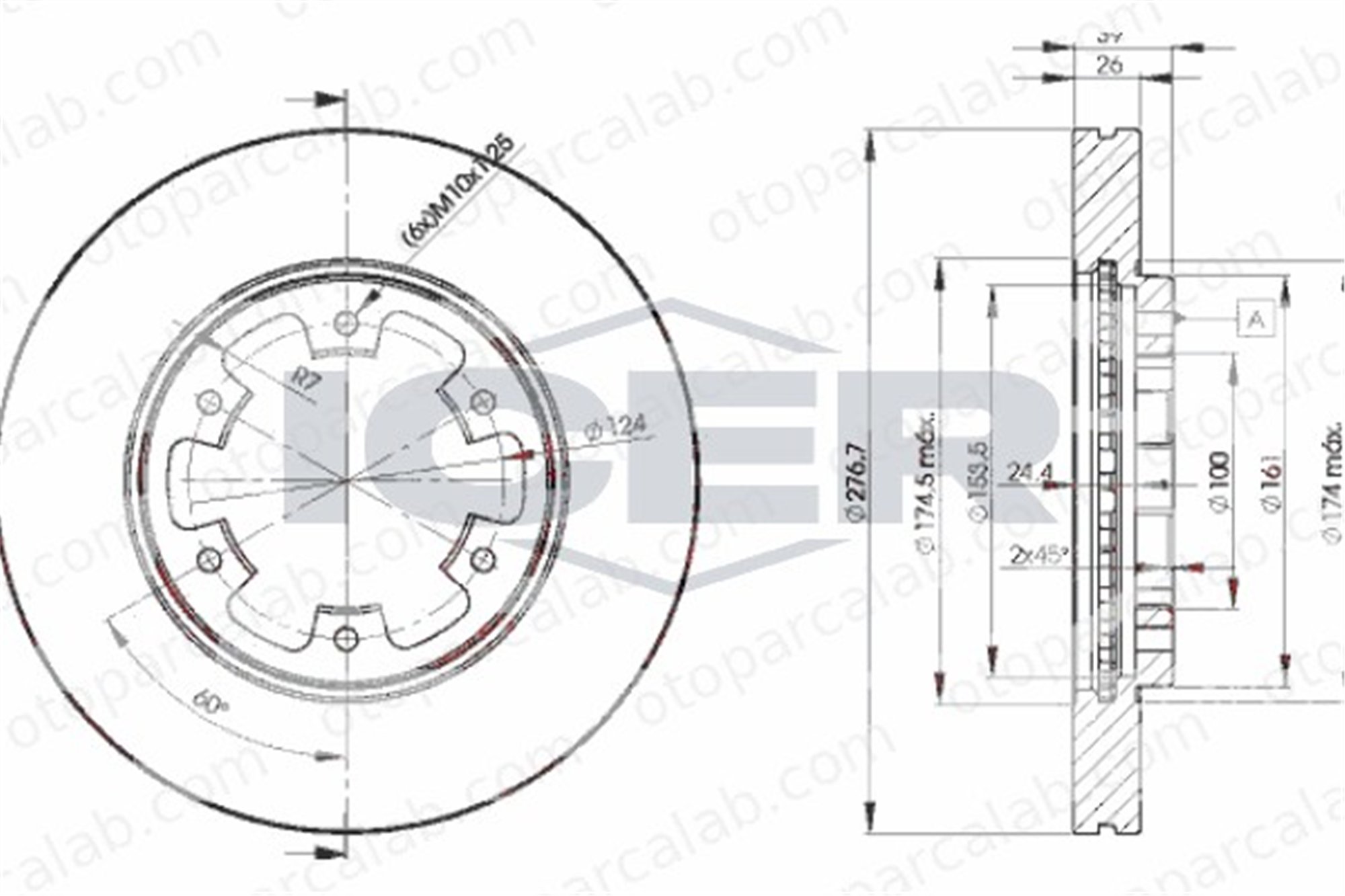 KALE BALATA TFD00252 Fren Disk Ayna Ön Sağ ve Sol FORD MAVERICK NISSAN PICK UP 1954433 1954434
