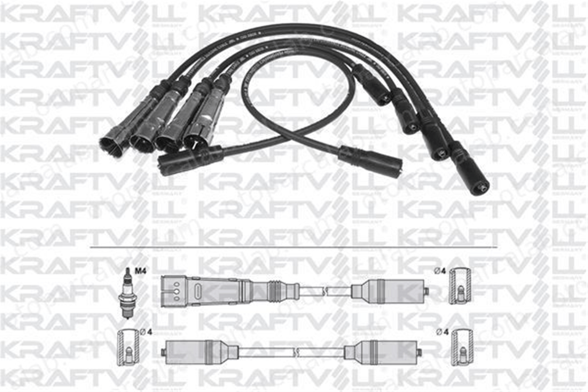 KRAFTVOLL 05070317 Buji Kablosu VW TRANSPORTER T4 Minibüs/Otobüs POLO III 59998031 059 998 031