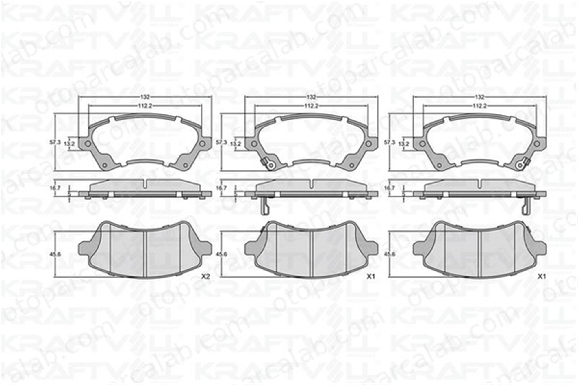 KRAFTVOLL 07010081 Fren Disk Balata Ön TOYOTA COROLLA Sedan COROLLA 0446502061