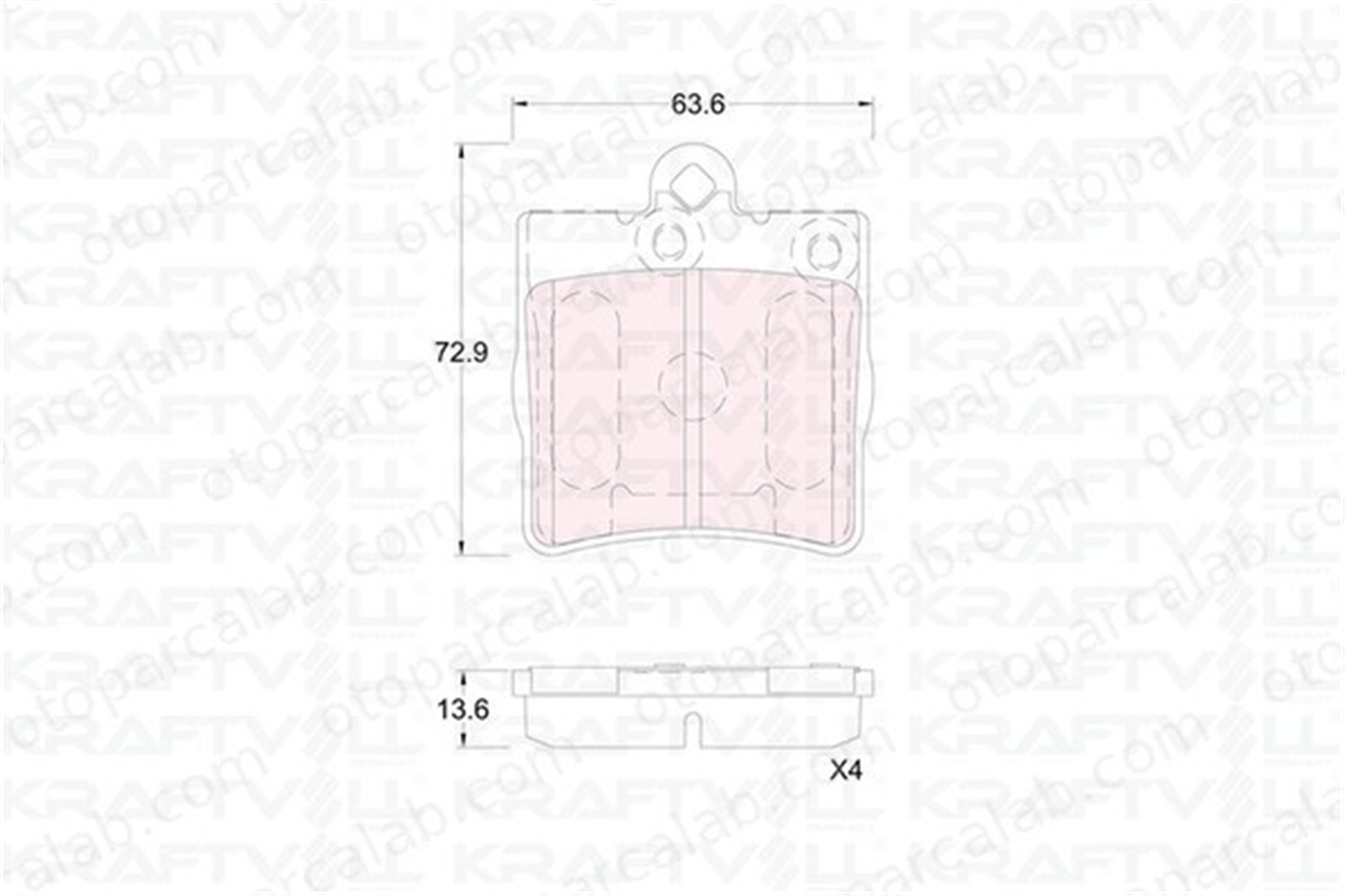 KRAFTVOLL 07010357 Fren Disk Balata Arka MERCEDES-BENZ C-SERISI T-Model E-SERISI A0044209120