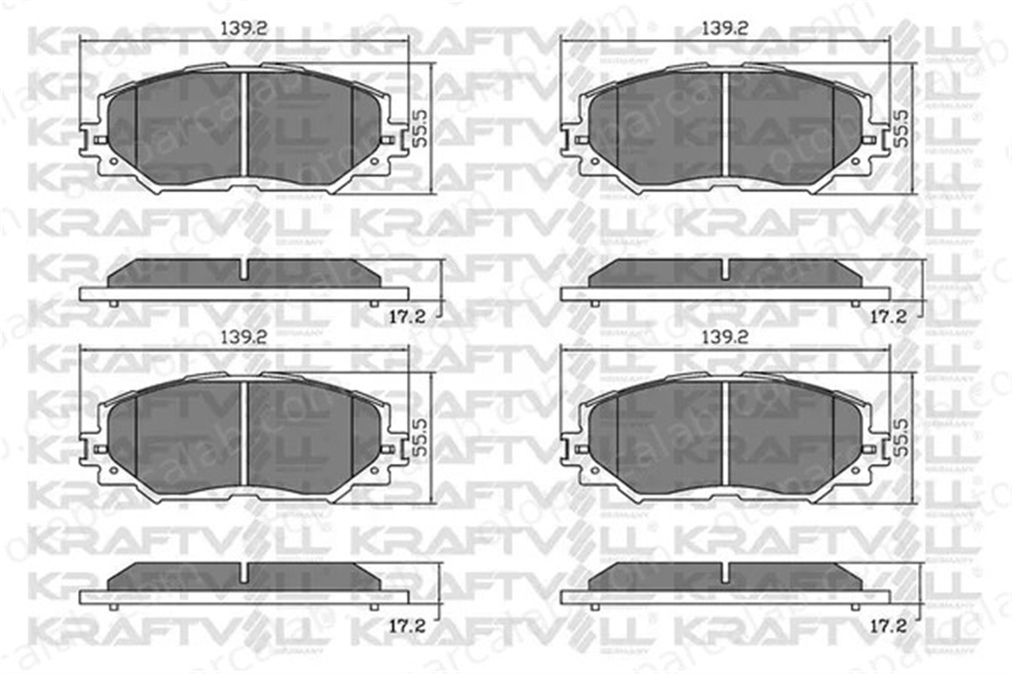 KRAFTVOLL 07010615 Fren Disk Balata Ön TOYOTA RAV 4 III AURIS 446512610 446512510