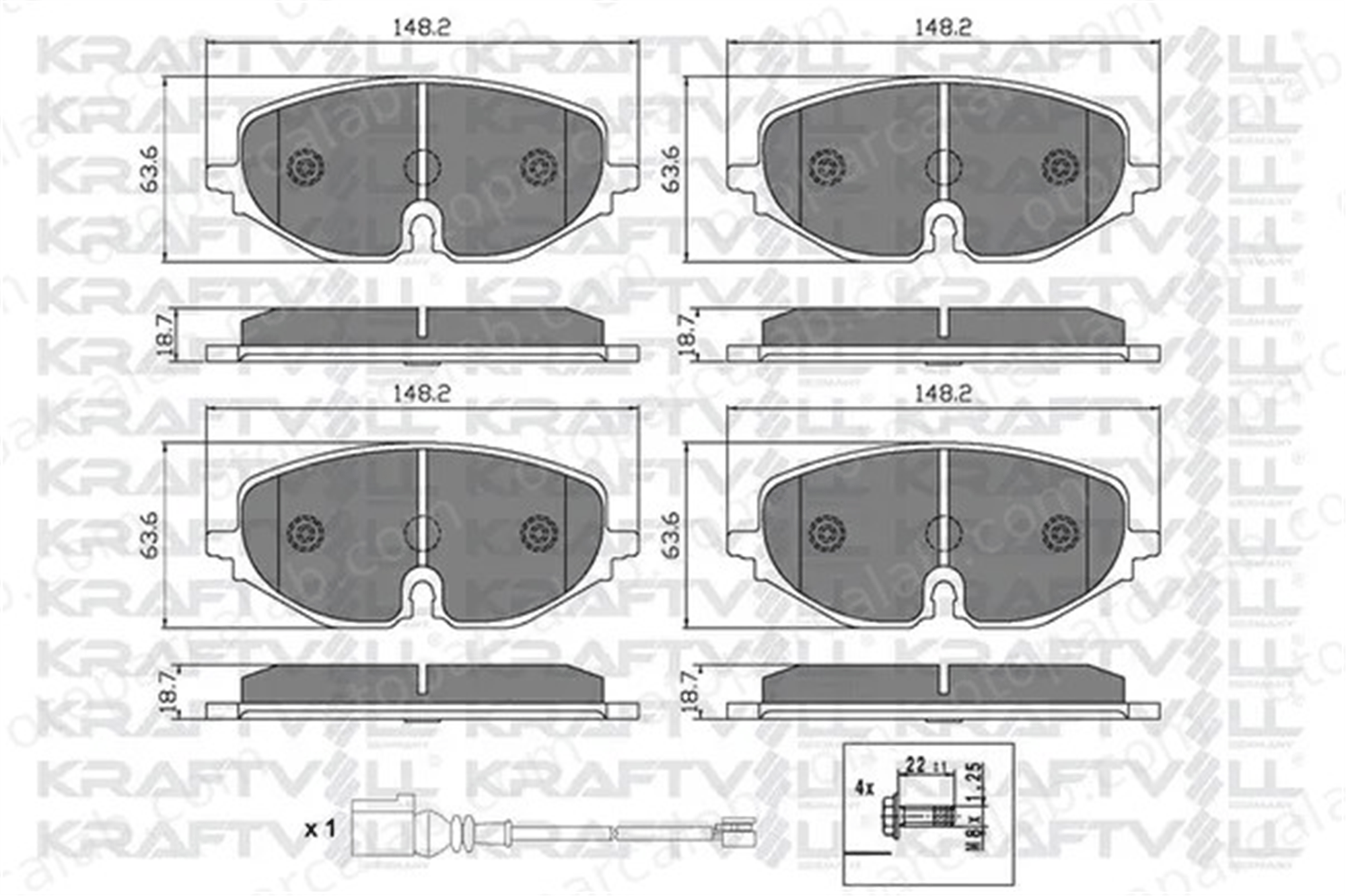 KRAFTVOLL 07010618 Fren Disk Balata Ön SEAT LEON LEON Sportstourer 5WA698151 5WA698151A