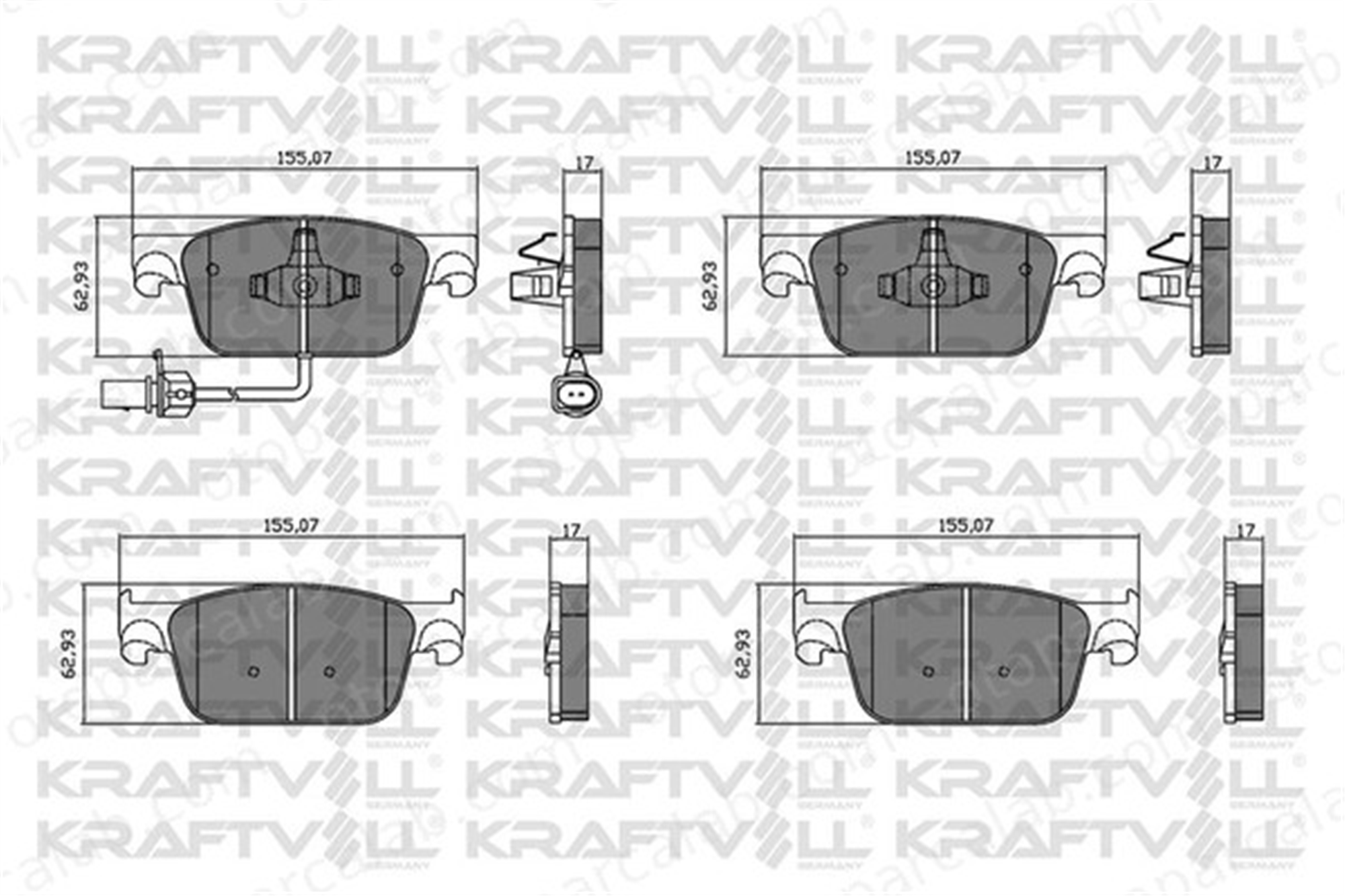 KRAFTVOLL 07010650 Fren Disk Balata Ön AUDI A4 B9 Avant A4 B9 8W0698151Q 8W0698151AA
