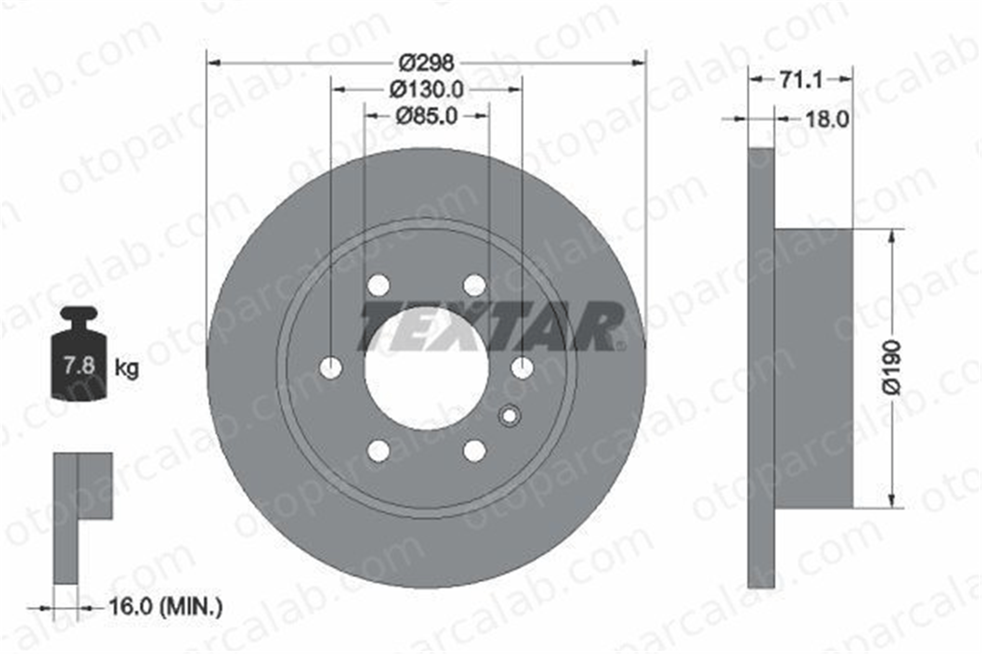 KRAFTVOLL 07040912 Fren Disk Ayna Arka Sağ ve Sol MERCEDES-BENZ SPRINTER 3,5-t Panelvan/Van SPRINTER 4-t Panelvan/Van A9104230200 9104230200