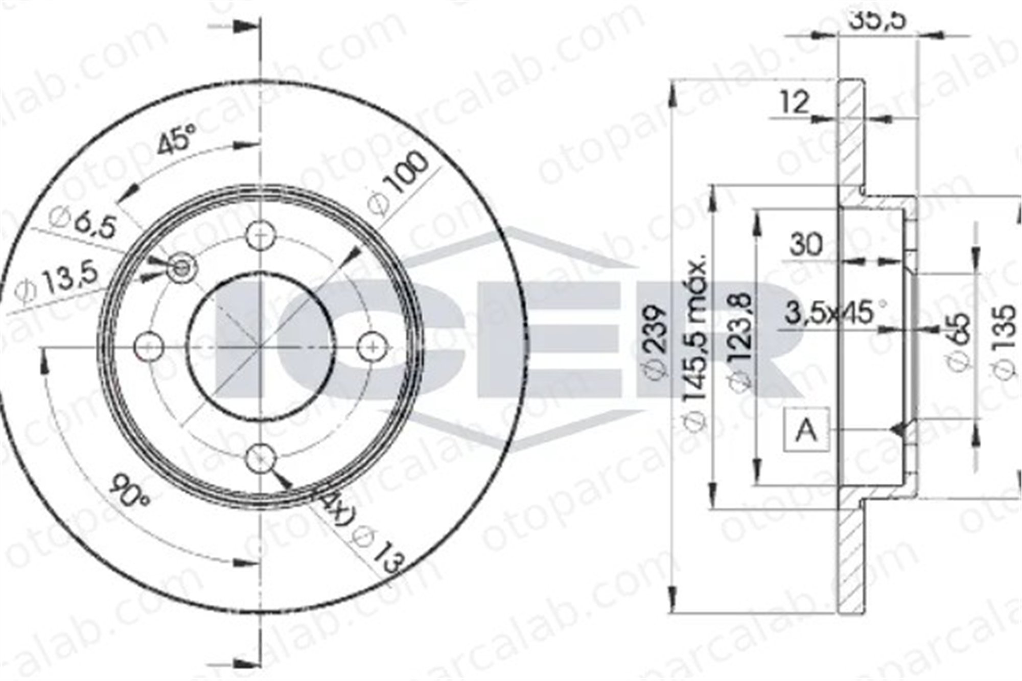 KRAFTVOLL 07040933 Fren Disk Ayna Ön Sağ ve Sol VW GOLF II SCIROCCO 321615301 171615301