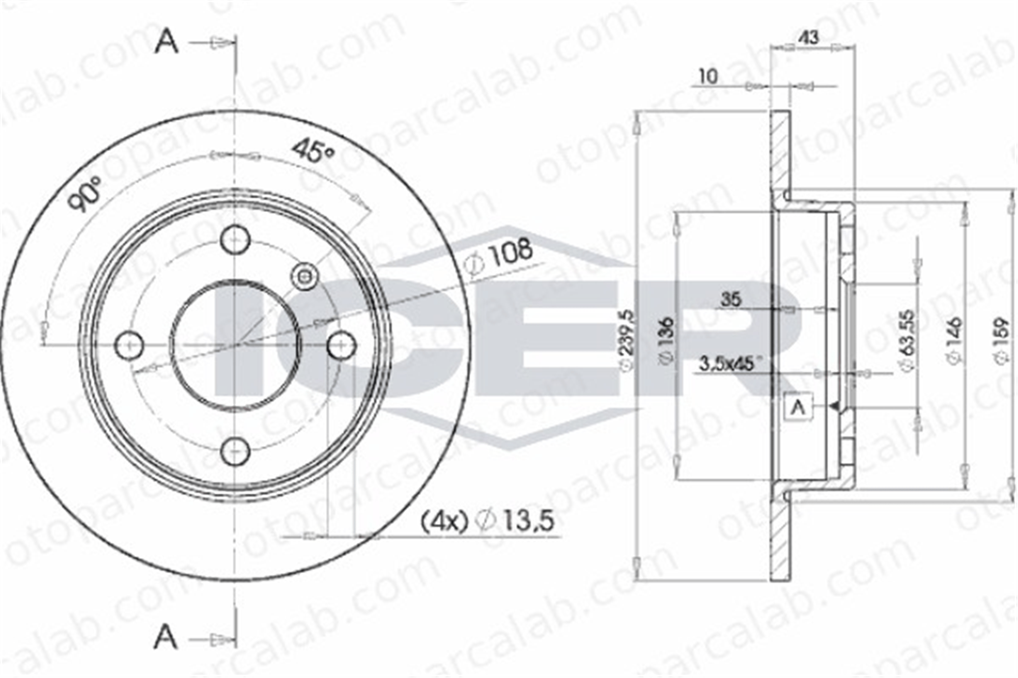 KRAFTVOLL 07040936 Fren Disk Ayna Ön Sağ ve Sol FORD FIESTA III ESCORT V 1107767 5022652