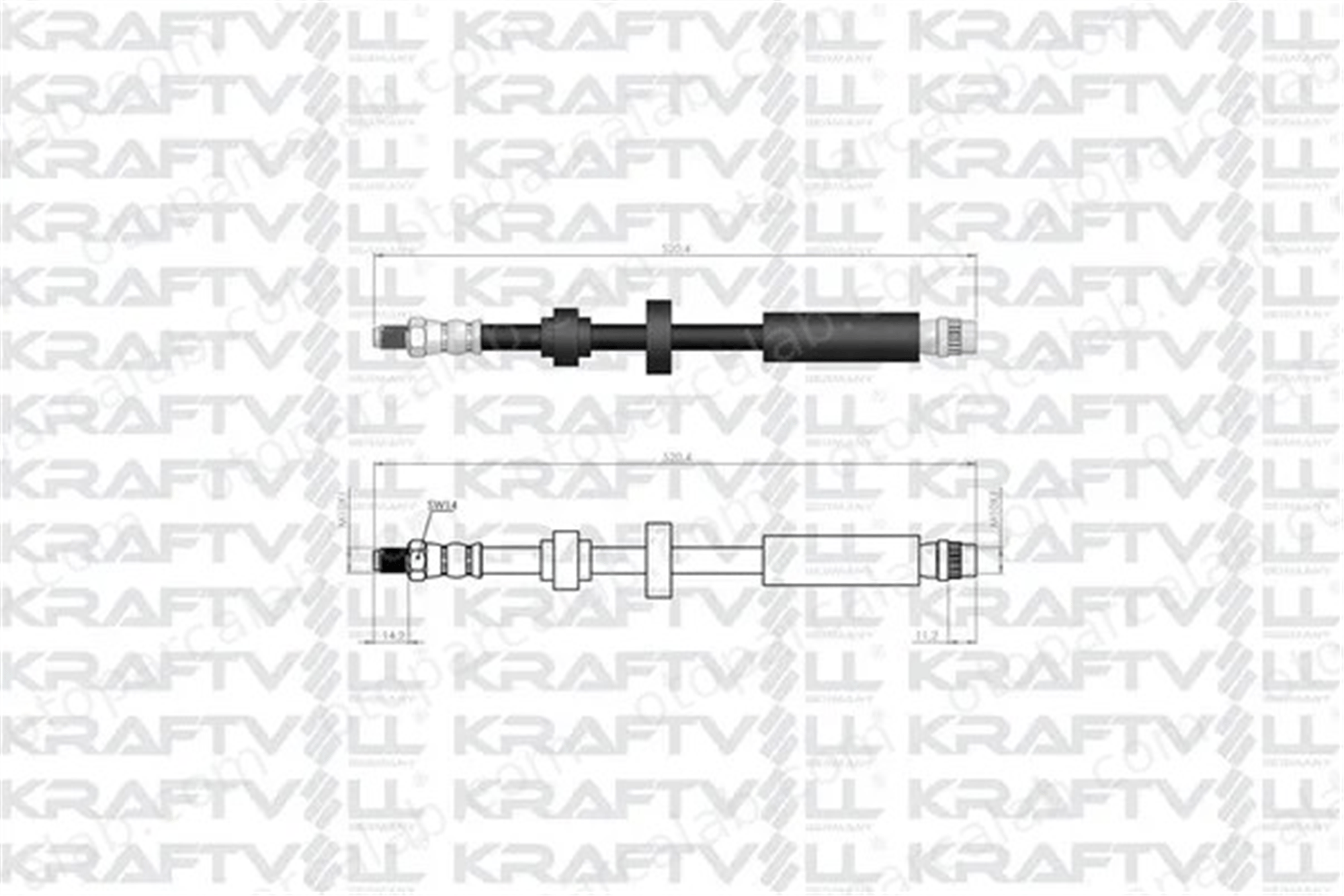 KRAFTVOLL 07080299 Fren Hortumu Ön Sağ veya Sol CITROËN C3 II PEUGEOT 208 I 4806K7 495E469E12