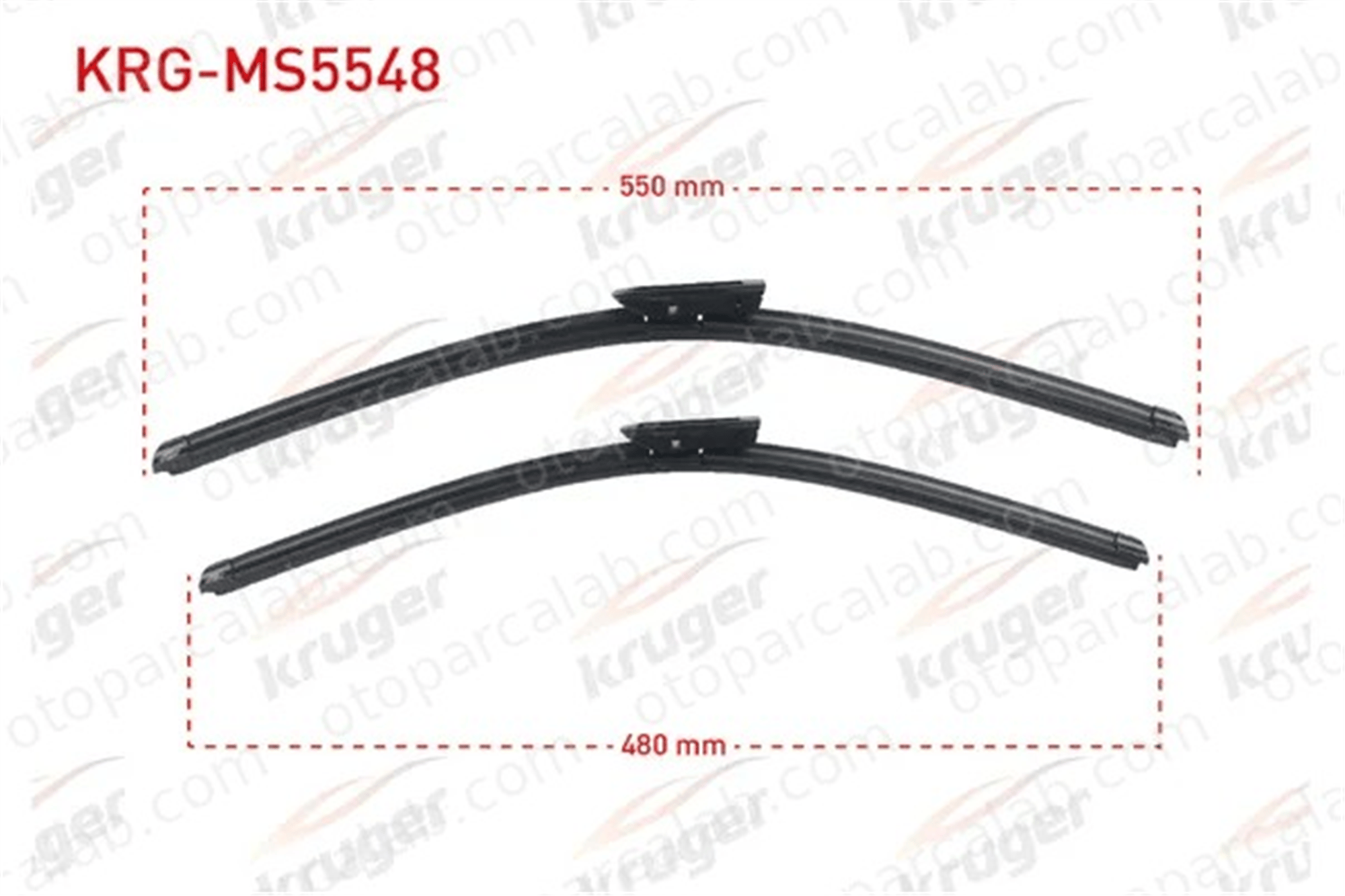 KRUGER MS5548 Silecek Süpürgesi Ön 550/480 mm - 22/19 inç DACIA DUSTER LOGAN II 288905401R 288905811R