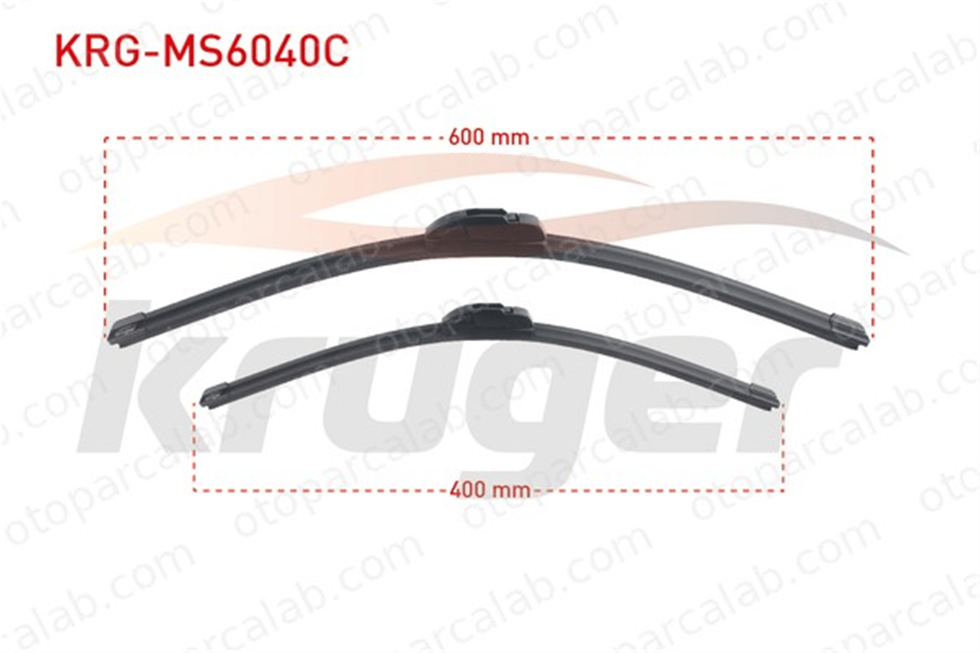 KRUGER MS6040C Silecek Süpürgesi Ön 600/400 mm - 24/16 inç RENAULT MEGANE III Hatchback CLIO III 288905214R 288905615R