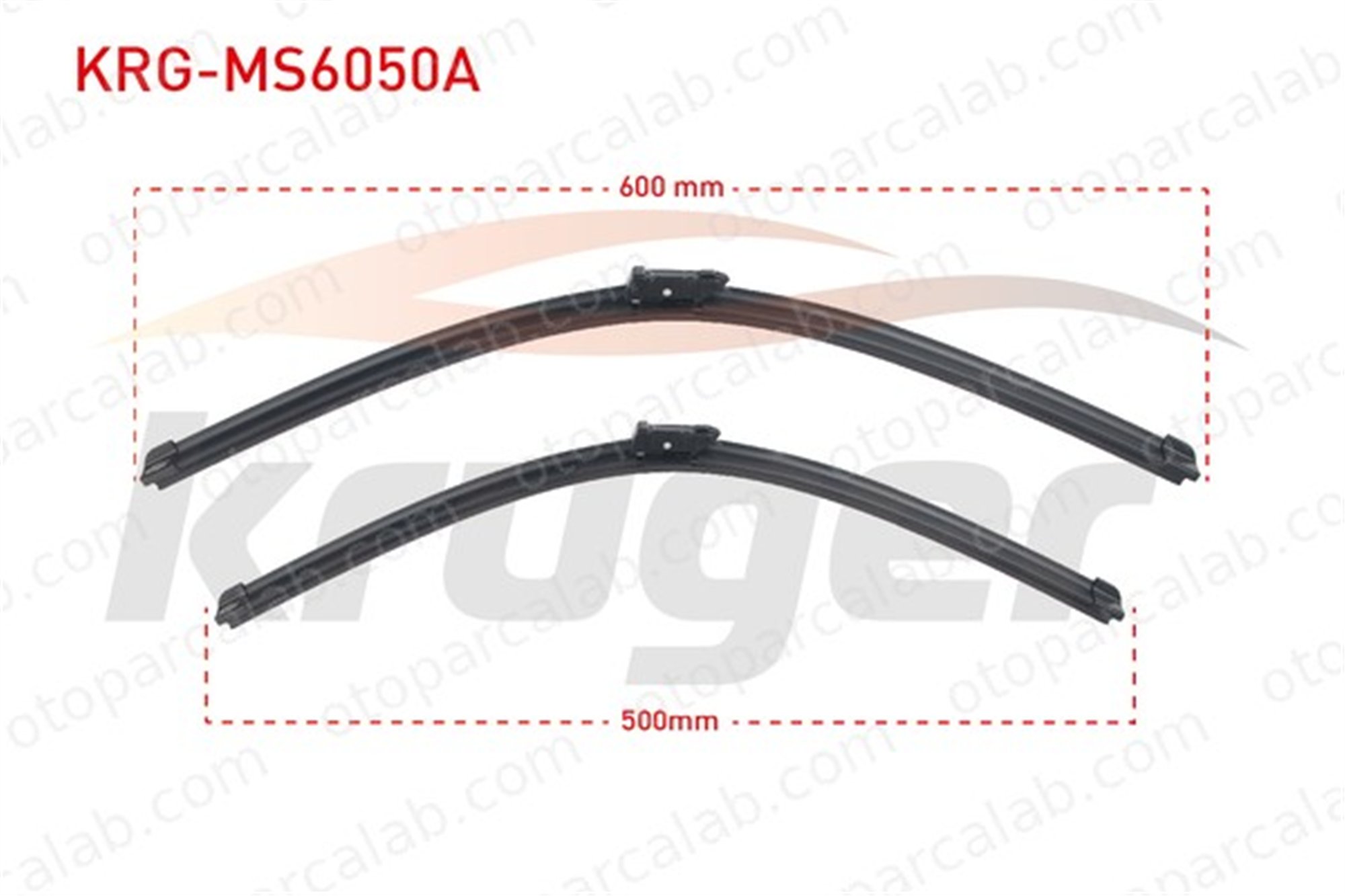 KRUGER MS6050A Silecek Süpürgesi Ön 600/500 mm - 24/20 inç BMW 3 MERCEDES-BENZ C-SERISI 8X1955425A 4B0998003