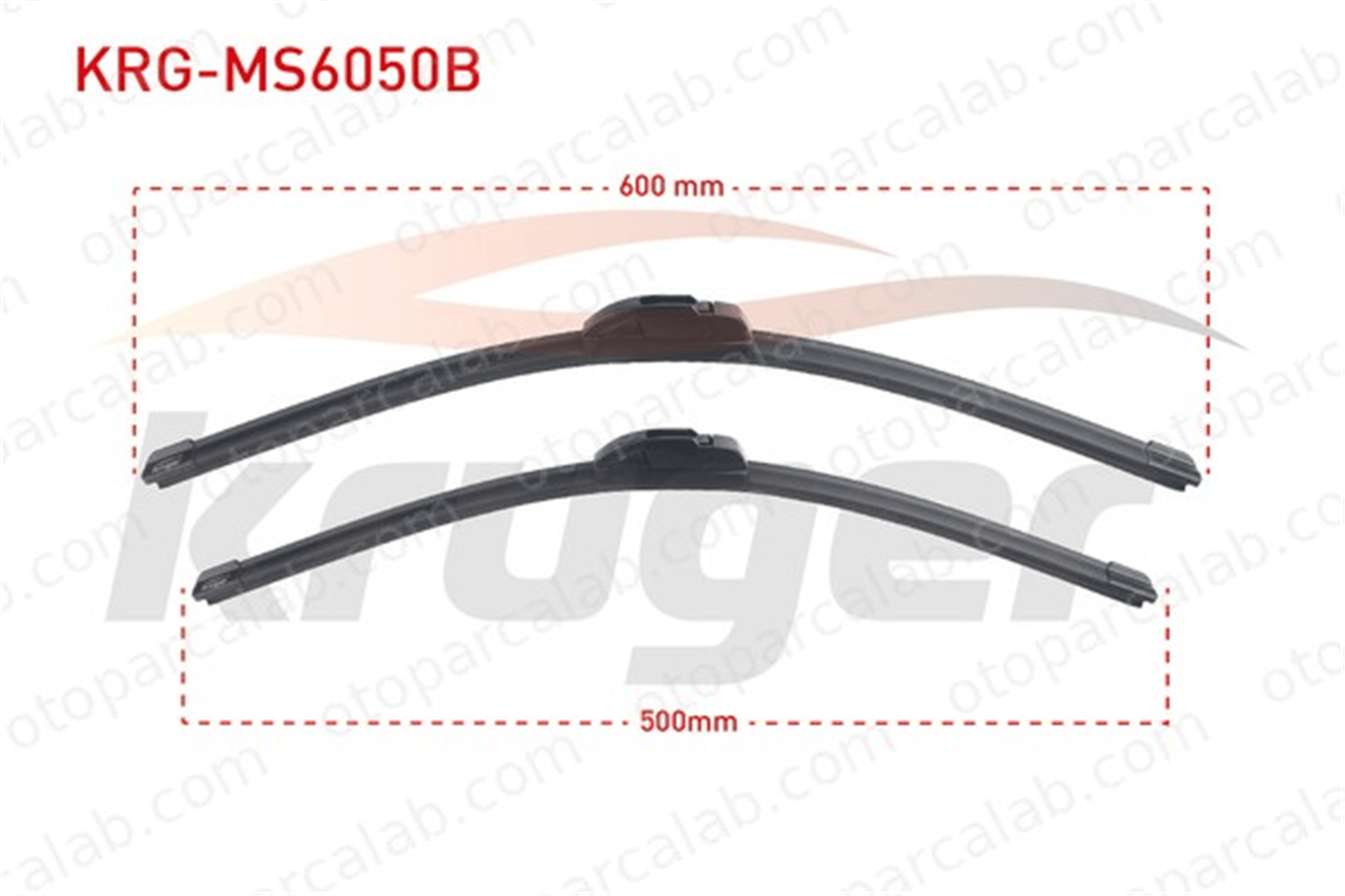 KRUGER MS6050B Silecek Süpürgesi Ön 600/500 mm - 24/20 inç MAZDA 6 Hatchback KIA SORENTO II 39122790 61610039697