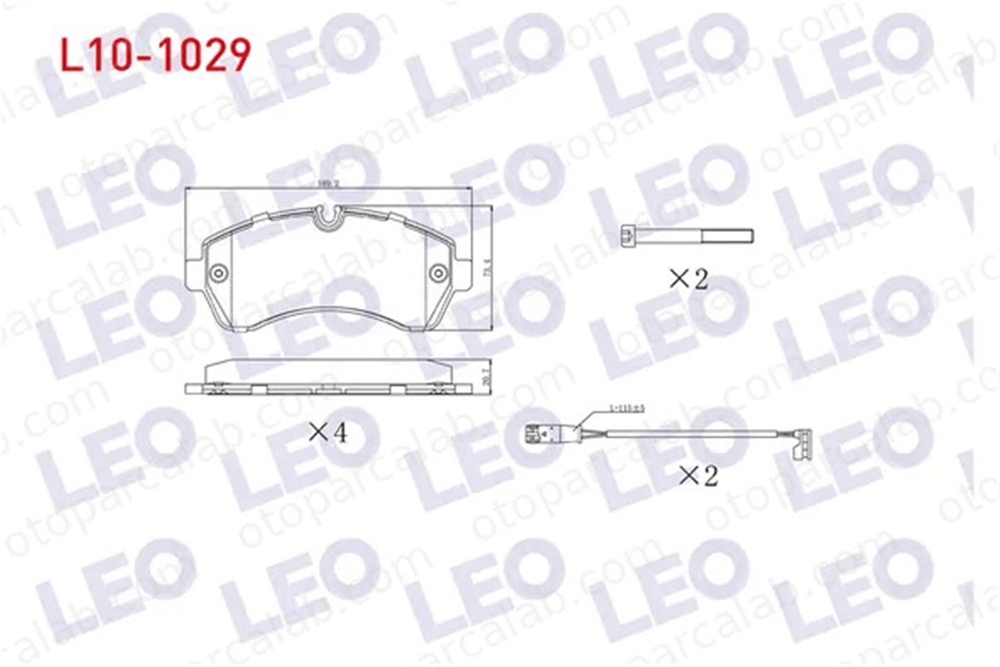 LEO L10-1029 Fren Disk Balata Ön MERCEDES-BENZ SPRINTER 5-t Platform şasi SPRINTER 5-t Panelvan/Van 44206820 44208220