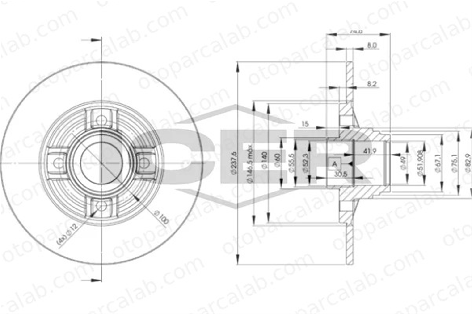LPR R1411P Fren Disk Ayna Arka Sağ ve Sol RENAULT 19 II CLIO II 7700780078 7701204294