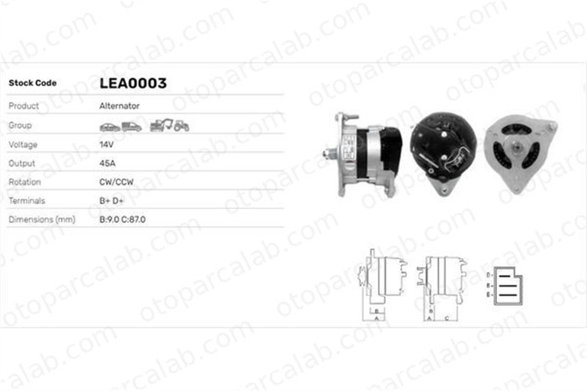 LUCAS ELEKTRIK LEA0003 Alternatör FORD ESCORT I CAPRI I LEA0003 3125138