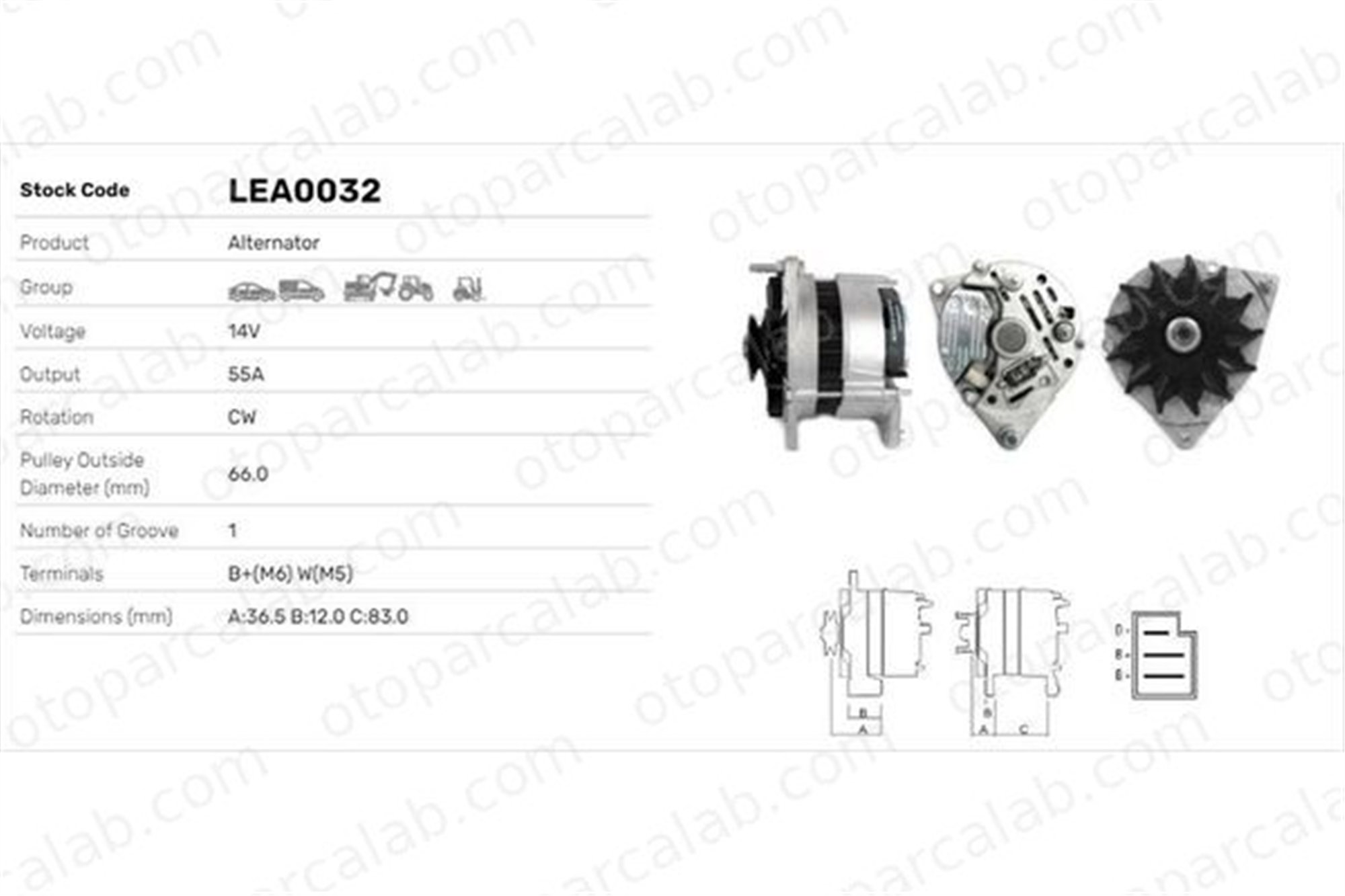 LUCAS ELEKTRIK LEA0032 Alternatör FORD TAUNUS SIERRA II Hatchback 92294C1 K956426