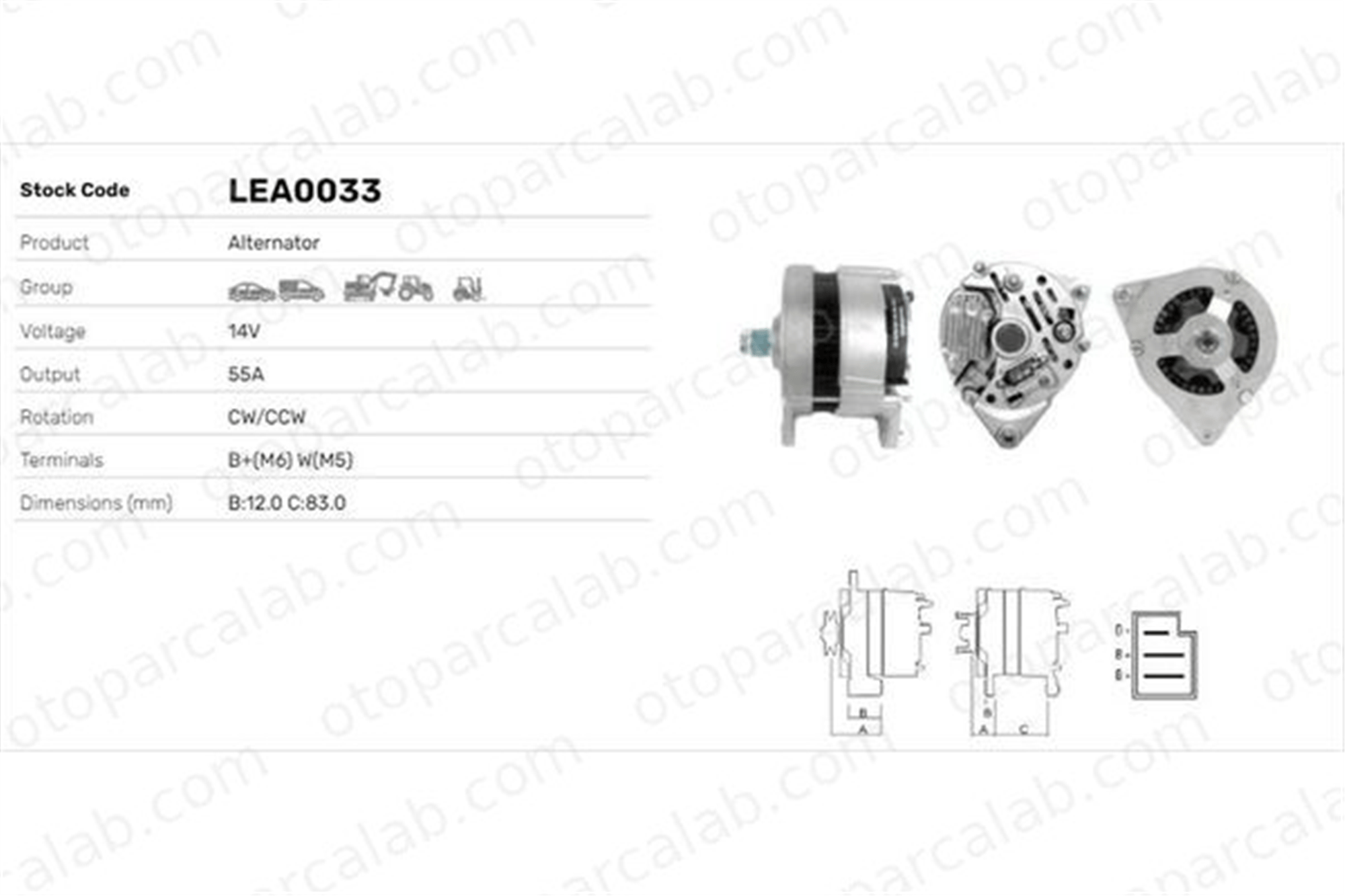LUCAS ELEKTRIK LEA0033 Alternatör FORD GRANADA Turnier ESCORT III 1005370 1406045