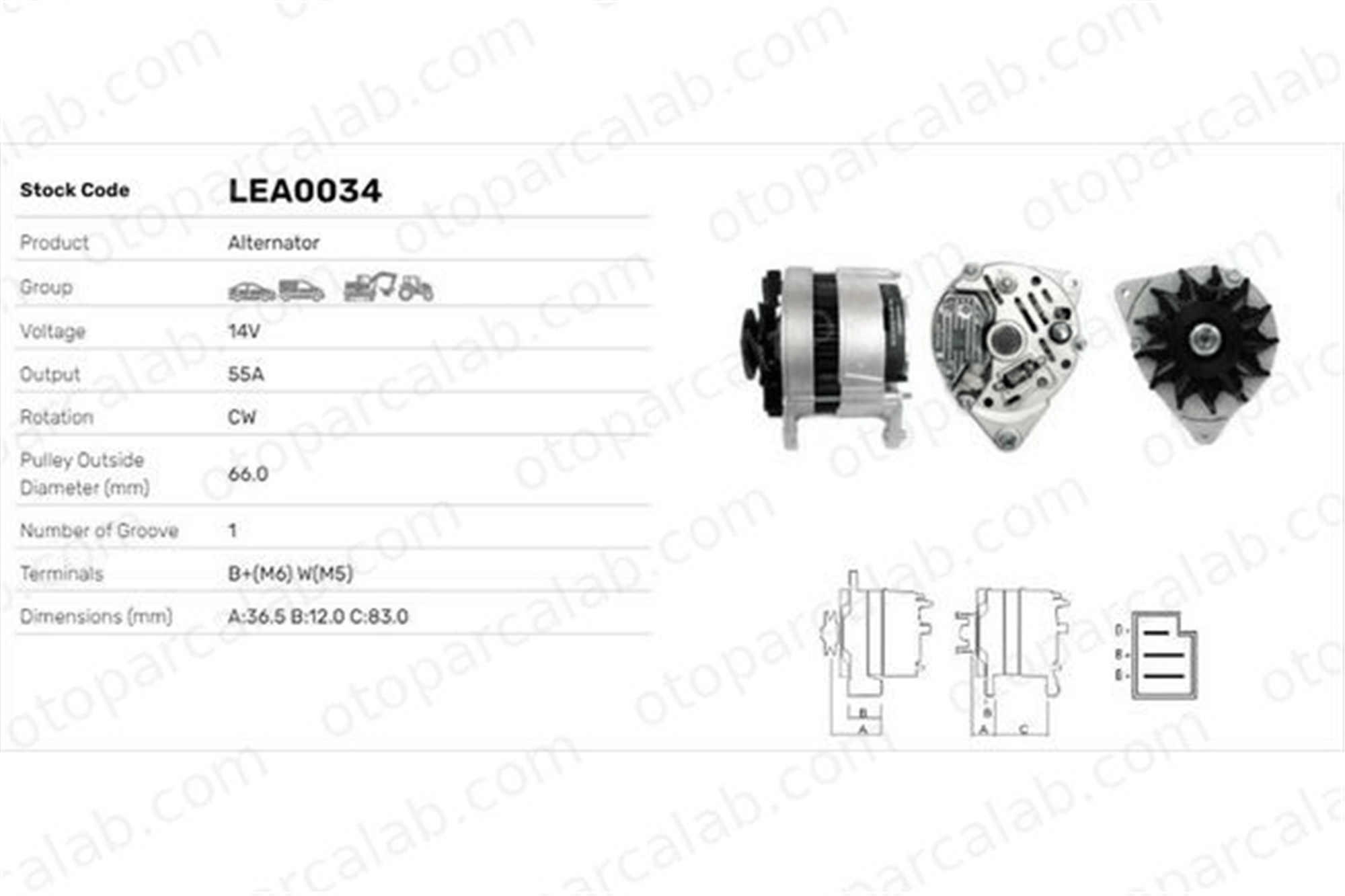 LUCAS ELEKTRIK LEA0034 Alternatör FORD ESCORT IV ORION II LEA0034 1485513