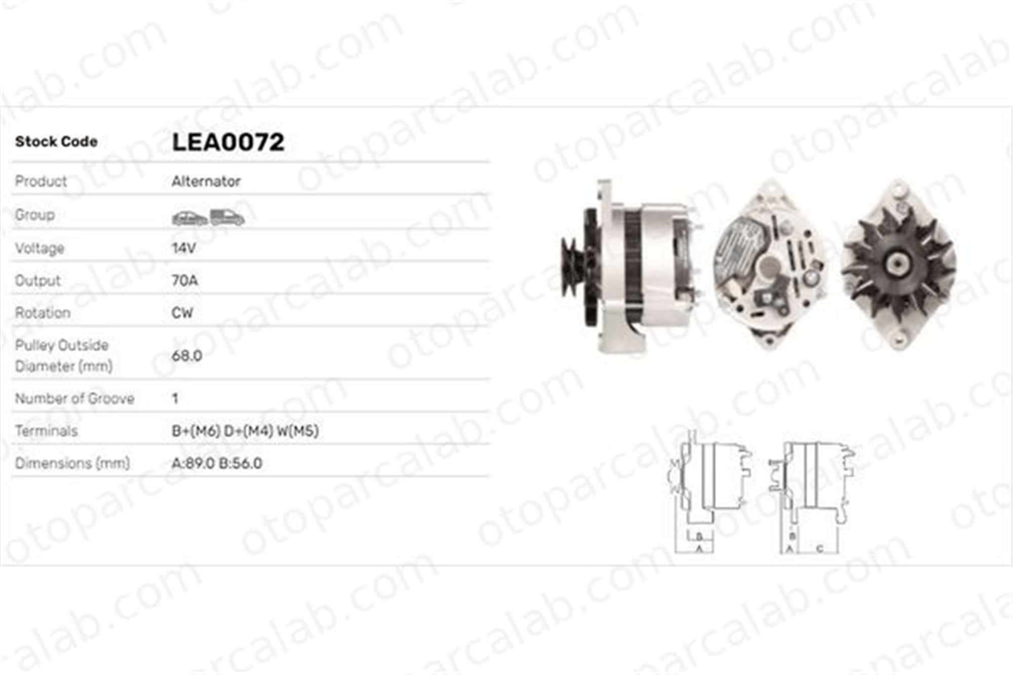 LUCAS ELEKTRIK LEA0072 Alternatör OPEL ASTRA F ASTRA F Station wagon 90412072 90414497