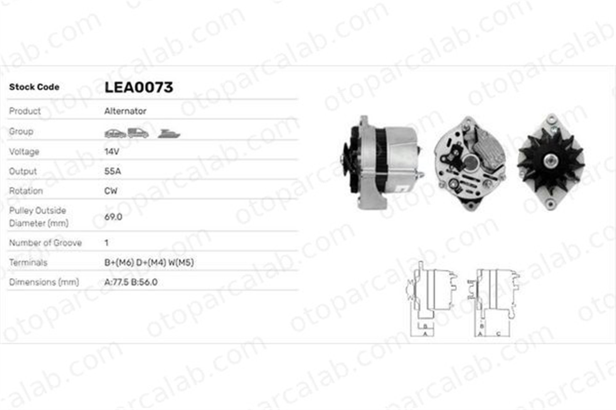 LUCAS ELEKTRIK LEA0073 Alternatör OPEL CORSA A Hatchback KADETT E Hatchback LEA0073 692057