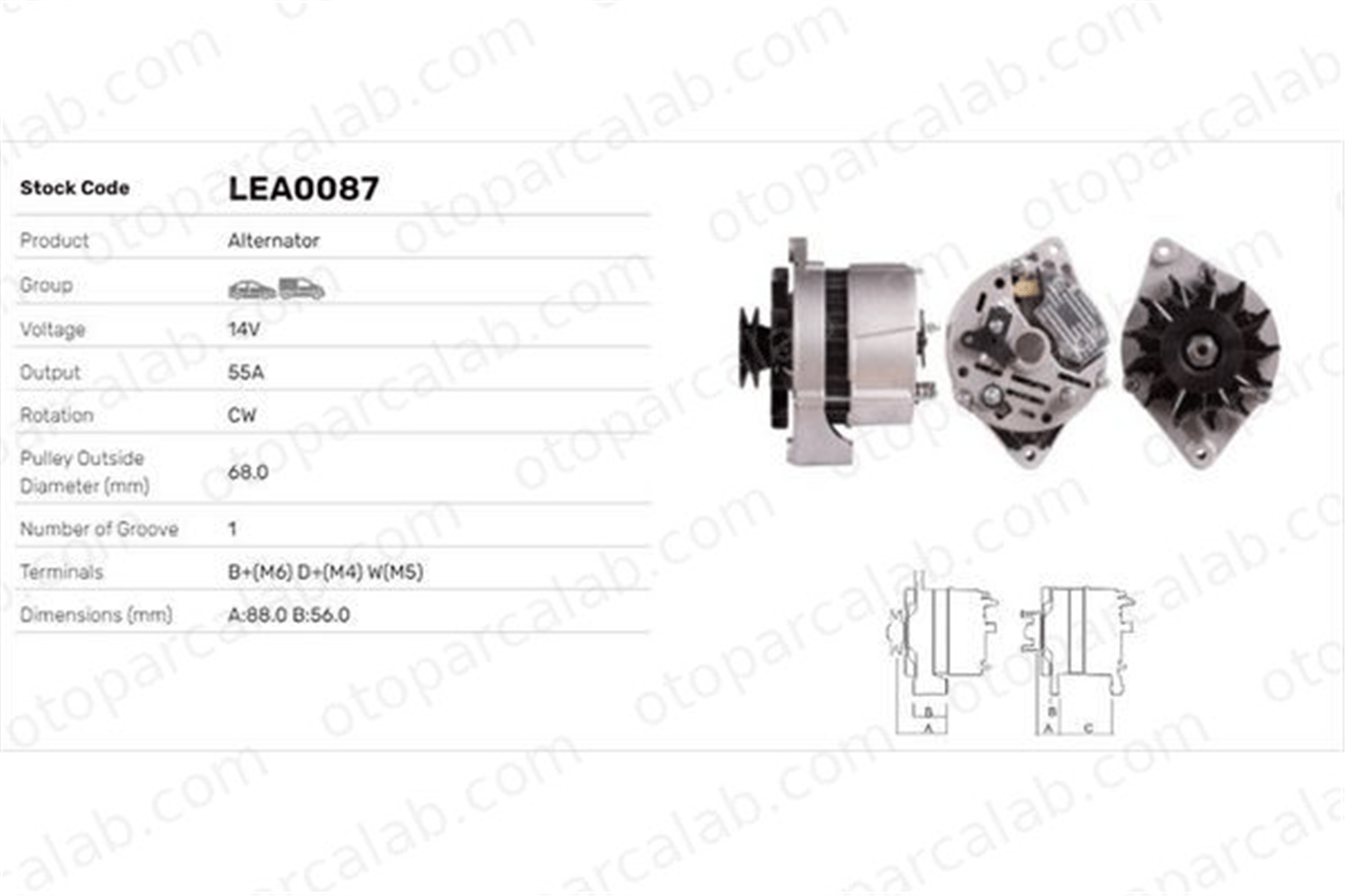 LUCAS ELEKTRIK LEA0087 Alternatör OPEL KADETT E Hatchback ASCONA C LEA0087 1204009