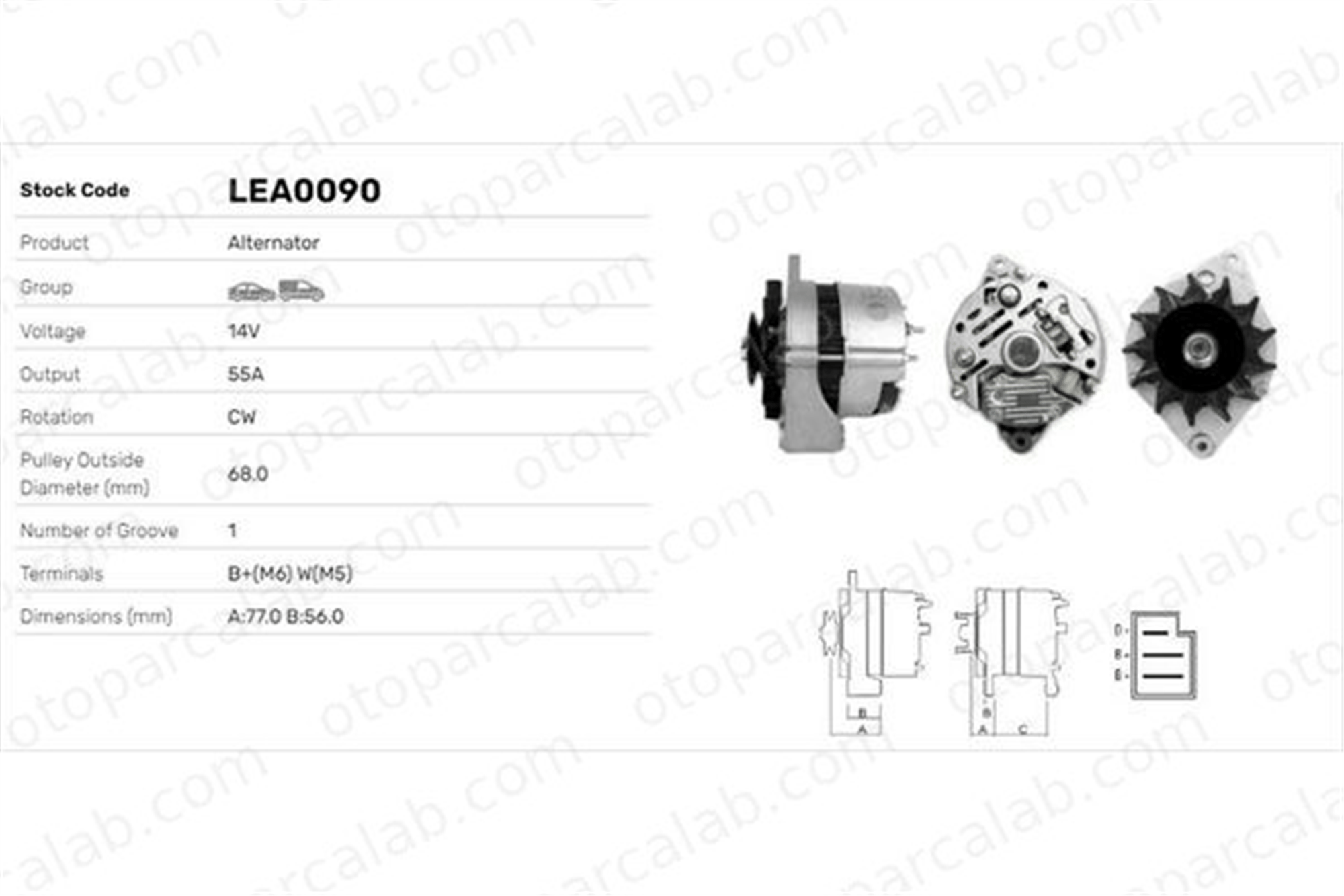 LUCAS ELEKTRIK LEA0090 Alternatör FIAT 90 66 LEA0090 7541775